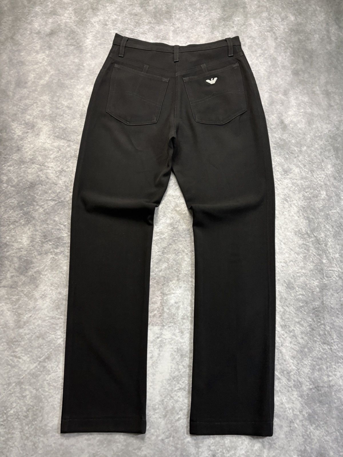 Emporio Armani × Giorgio Armani × Vintage Vintage Armani Jeans Black Trousers 1990s 2000s Wool Italy Size 26" / US 2 / IT 38 - 15 Thumbnail