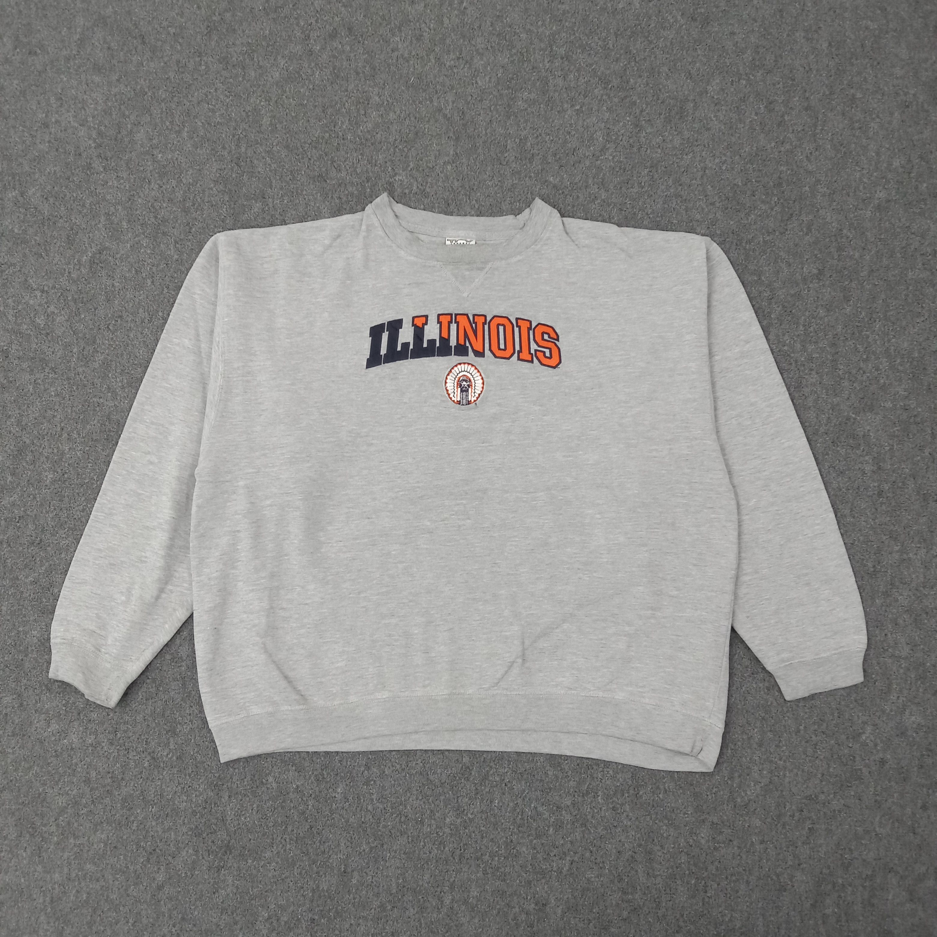 Vintage Illinois American State Embroidered Logo Sweatshirt C262N6 Size US XXL / EU 58 / 5 - 1 Thumbnail