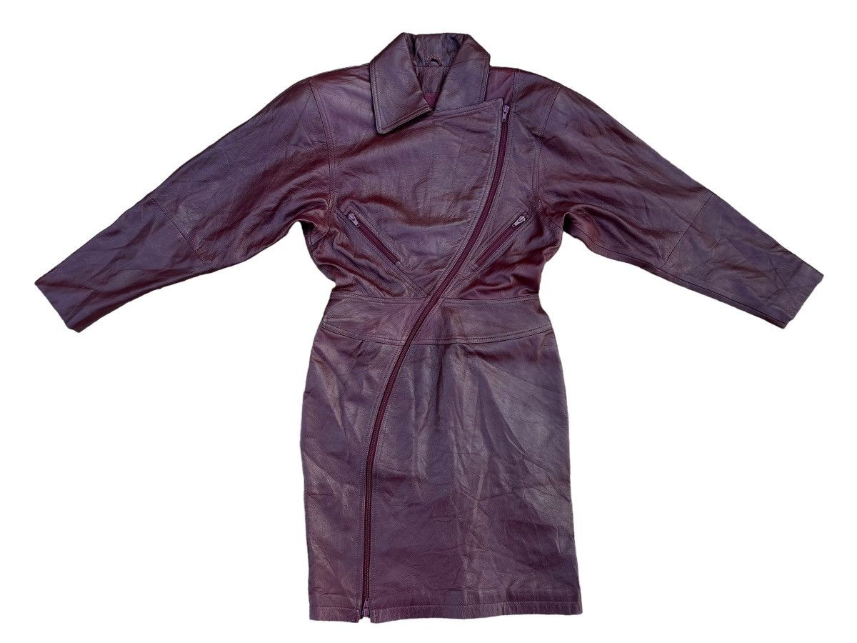 Vintage Vintage Unknown Fade Patina Leather Zipper Biker Dress Size XS / US 0-2 / IT 36-38 - 1 Thumbnail