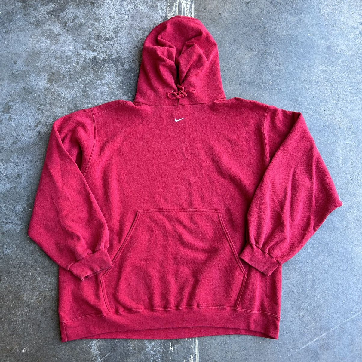 image of Made In USA x Nike 90's Nike Center Swoosh Hoodie in Red, Men's (Size 2XL)