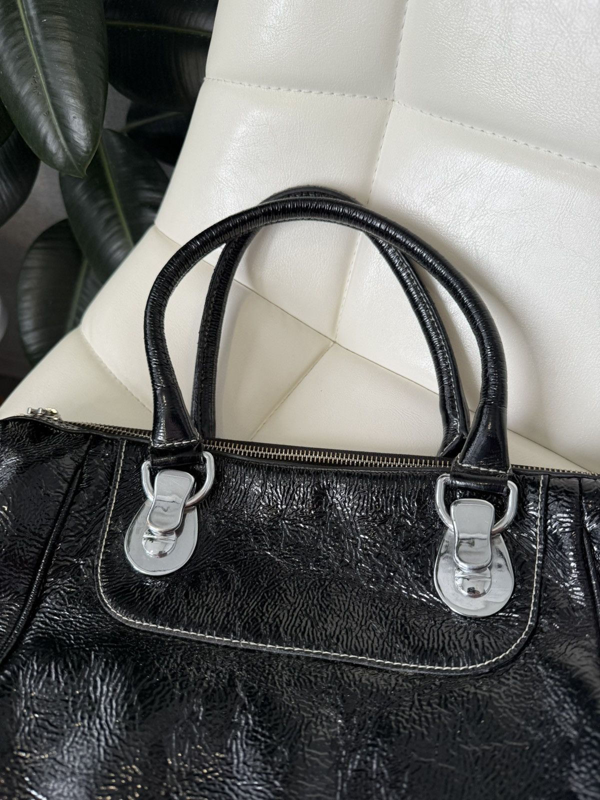 Gucci Gucci Dialux Snow Glam Black Hand Bag Boston Bag GG Logo Size ONE SIZE - 12 Thumbnail