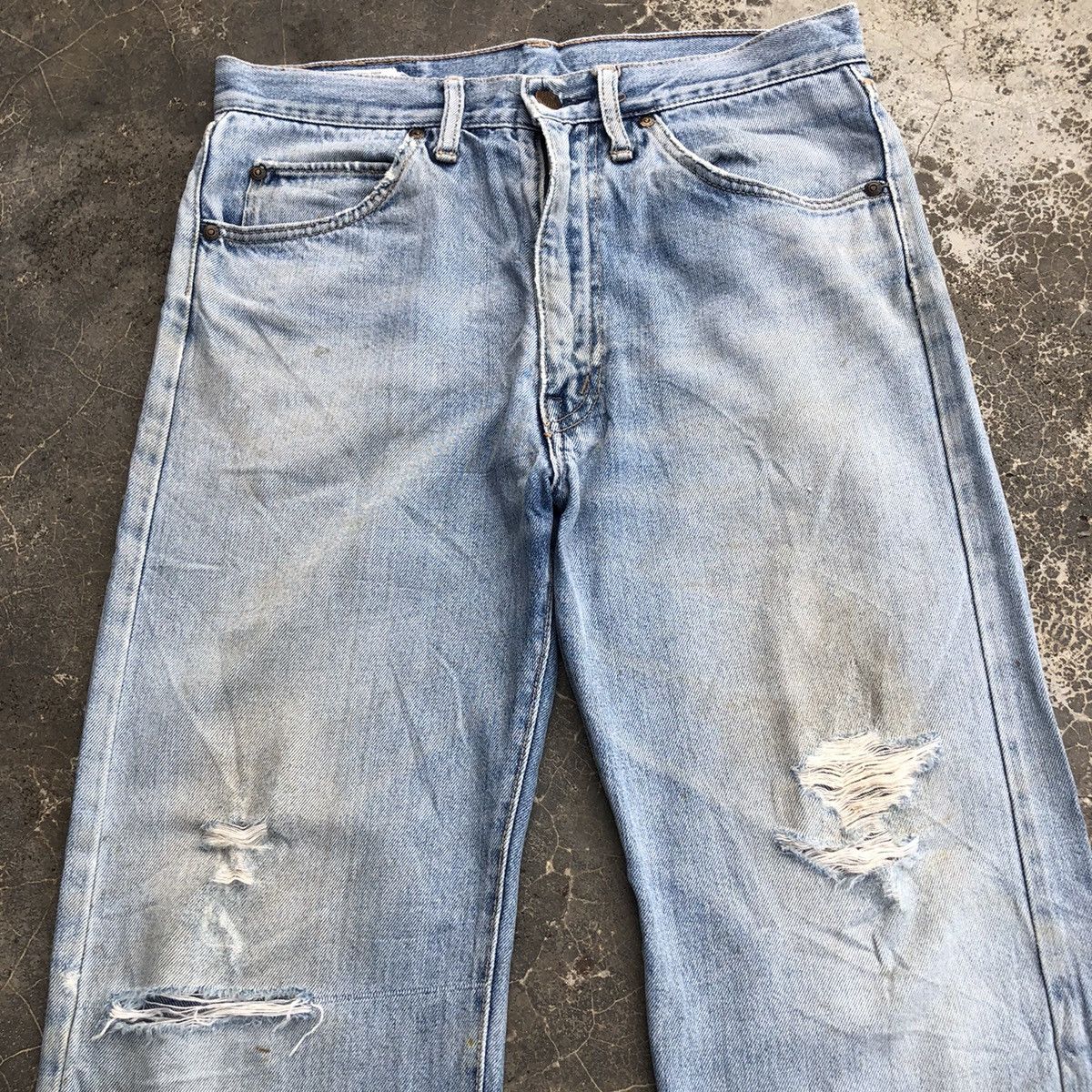 Big John × Vintage Vintage Big John Distressed Light Wash Jeans Denim Pants Size US 32 / EU 48 - 2 Thumbnail