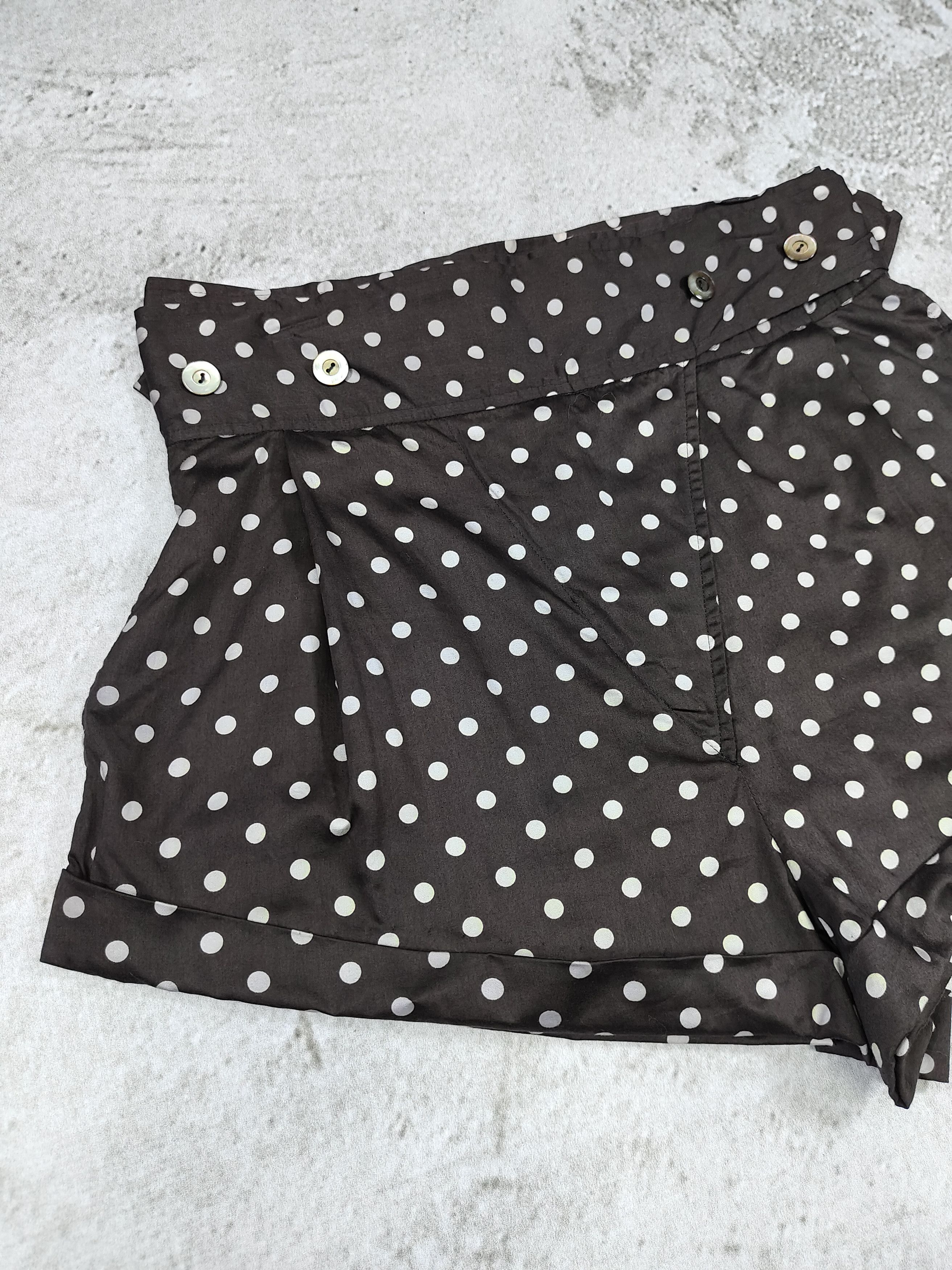 Junko Shimada 49AV Junko- 90s Archive Asymmetric PolkaDot Wrap Shorts Size 31" - 4 Thumbnail