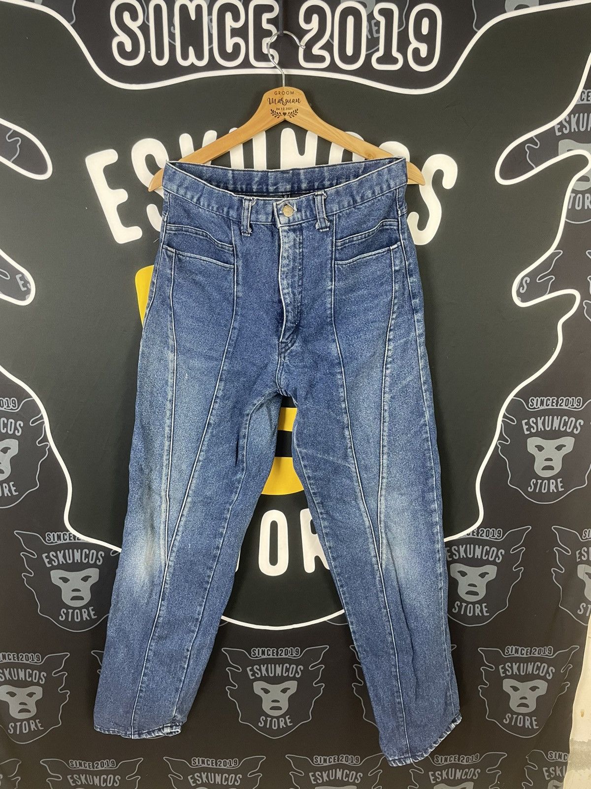 Japanese Brand Ox-River Blue Paneled Jeans Size US 32 / EU 48 - 1 Thumbnail