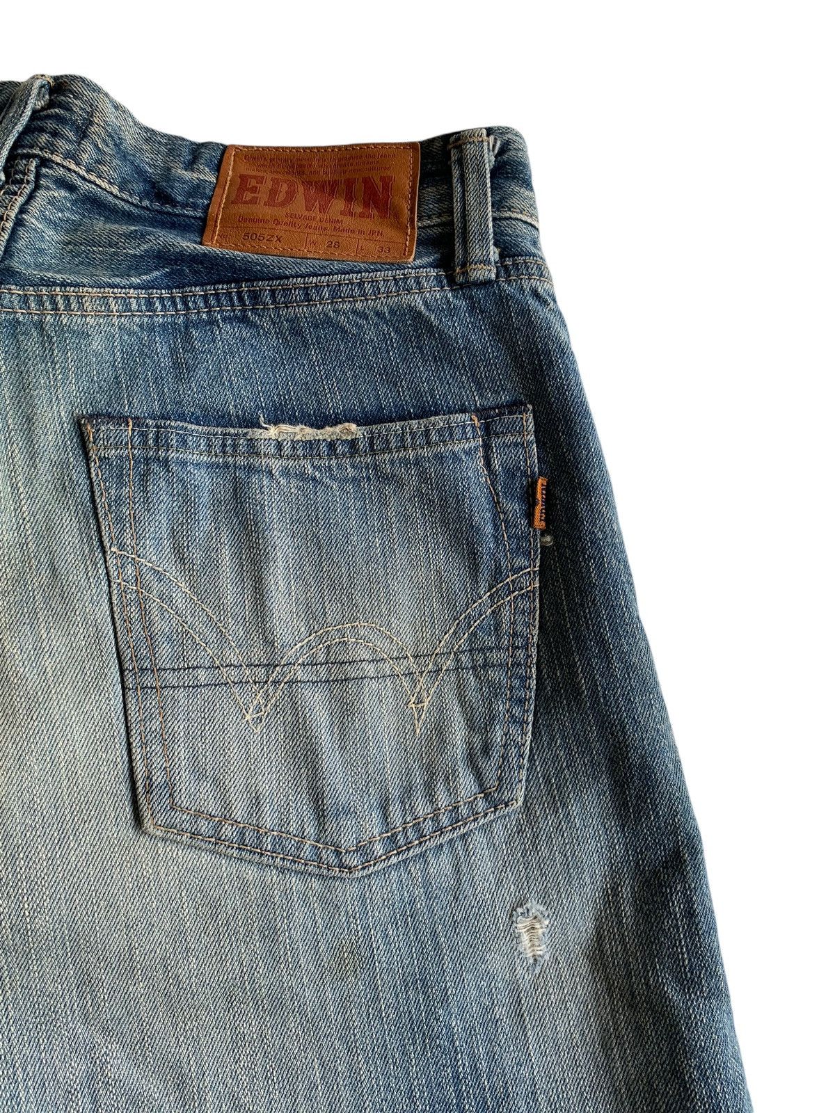 Edwin 505ZX Redline Selvedge distressed denim