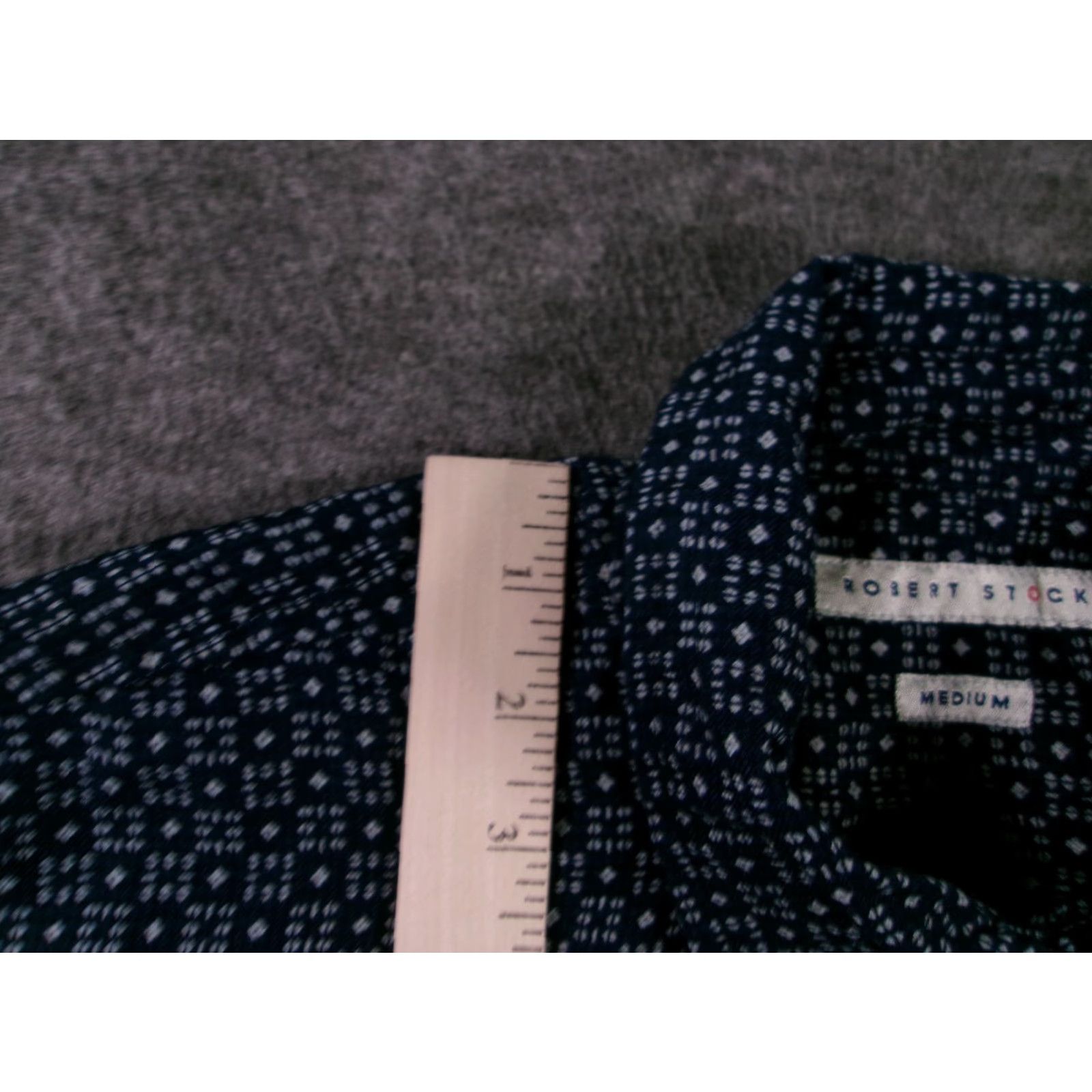 Vintage Robert Stock Shirt Men Medium Navy Geometric Button Up Casual Dress Classic Long Sleeve Button-Up Size US M / EU 48-50 / 2 - 4 Thumbnail