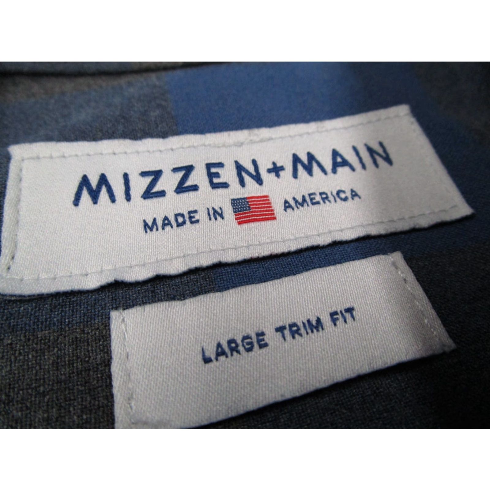 Mizzen+Main Mizzen+Main Shirt Mens Large Blue Check Trim Fit Button Up Work Made in USA Size US L / EU 52-54 / 3 - 3 Thumbnail