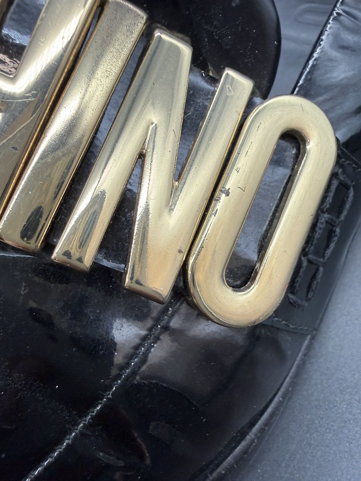 Moschino MOSCHINO Patent Leather Gold Letter Logo Loafers IT 44 US 11 Size US 11 / EU 44 - 10 Thumbnail