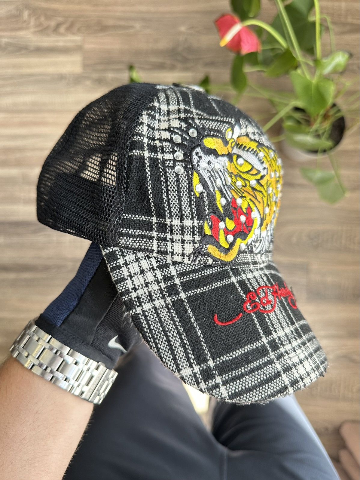 Christian Audigier × Ed Hardy Ed Hardy Geisha Black Cap With