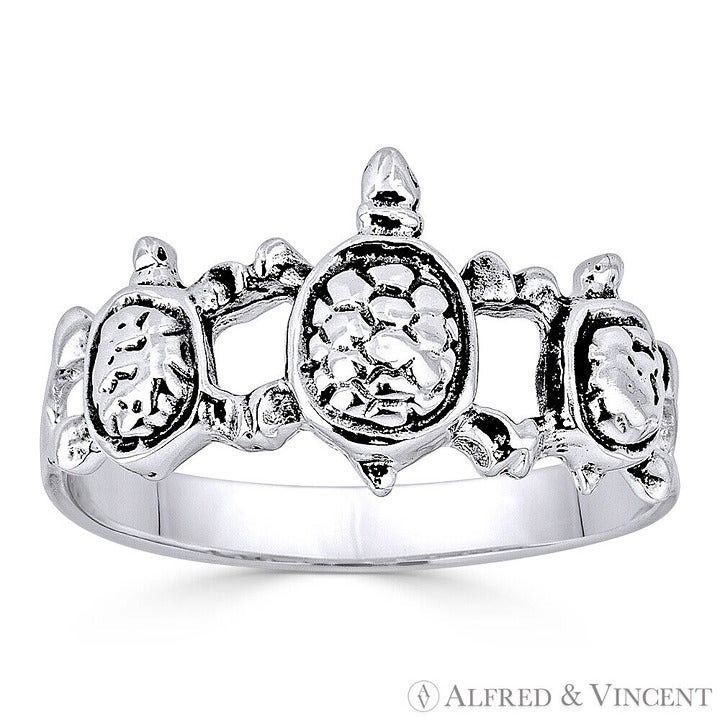 Other Triple Tortoise Charm Ring in .925 Sterling Silver Size 5 Size ONE SIZE - 1 Preview