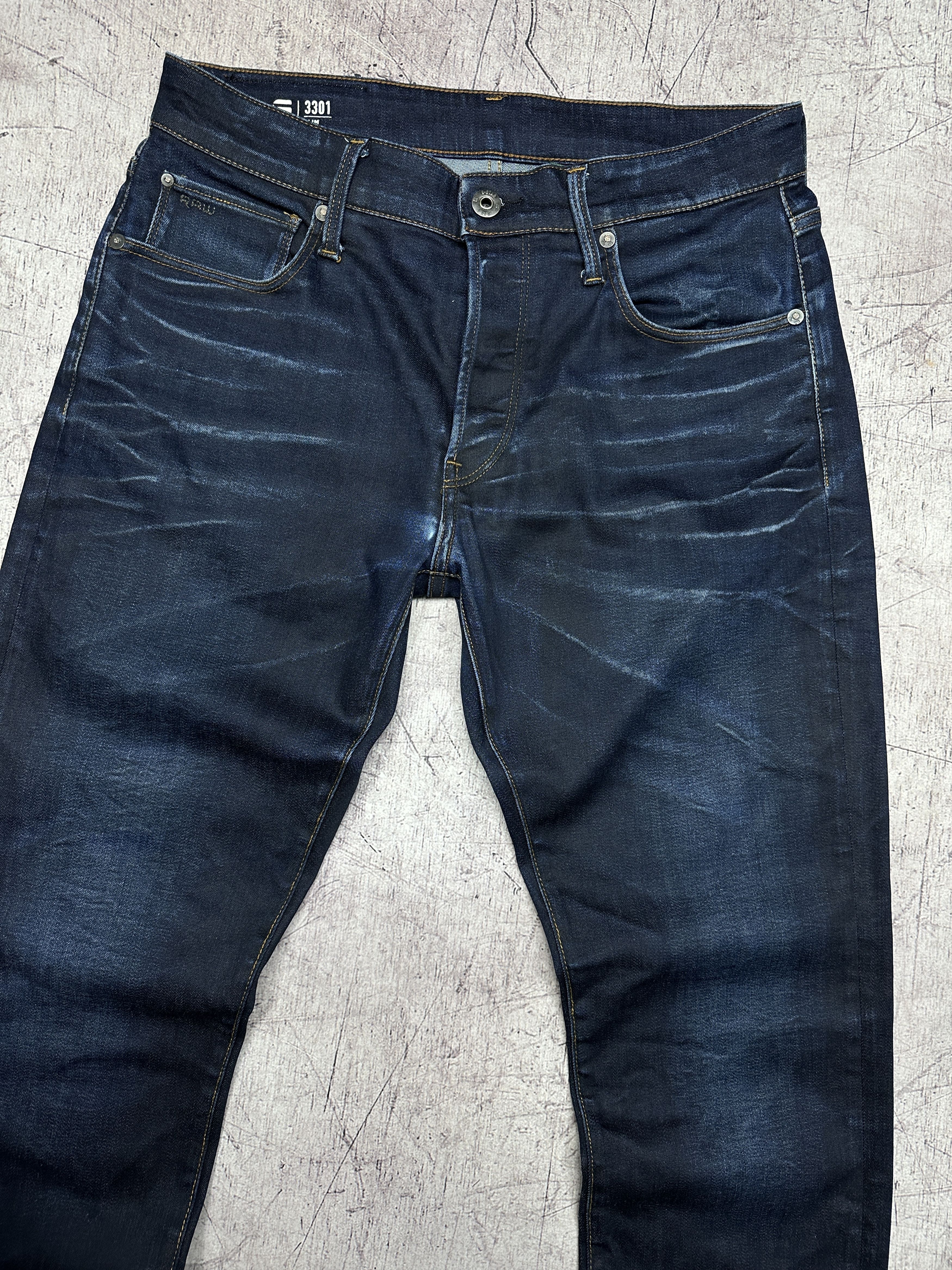 G-Star G Star Raw Mens 3301 Slim Denim Pants Jeans Size US 32 / EU 48 - 2 Thumbnail