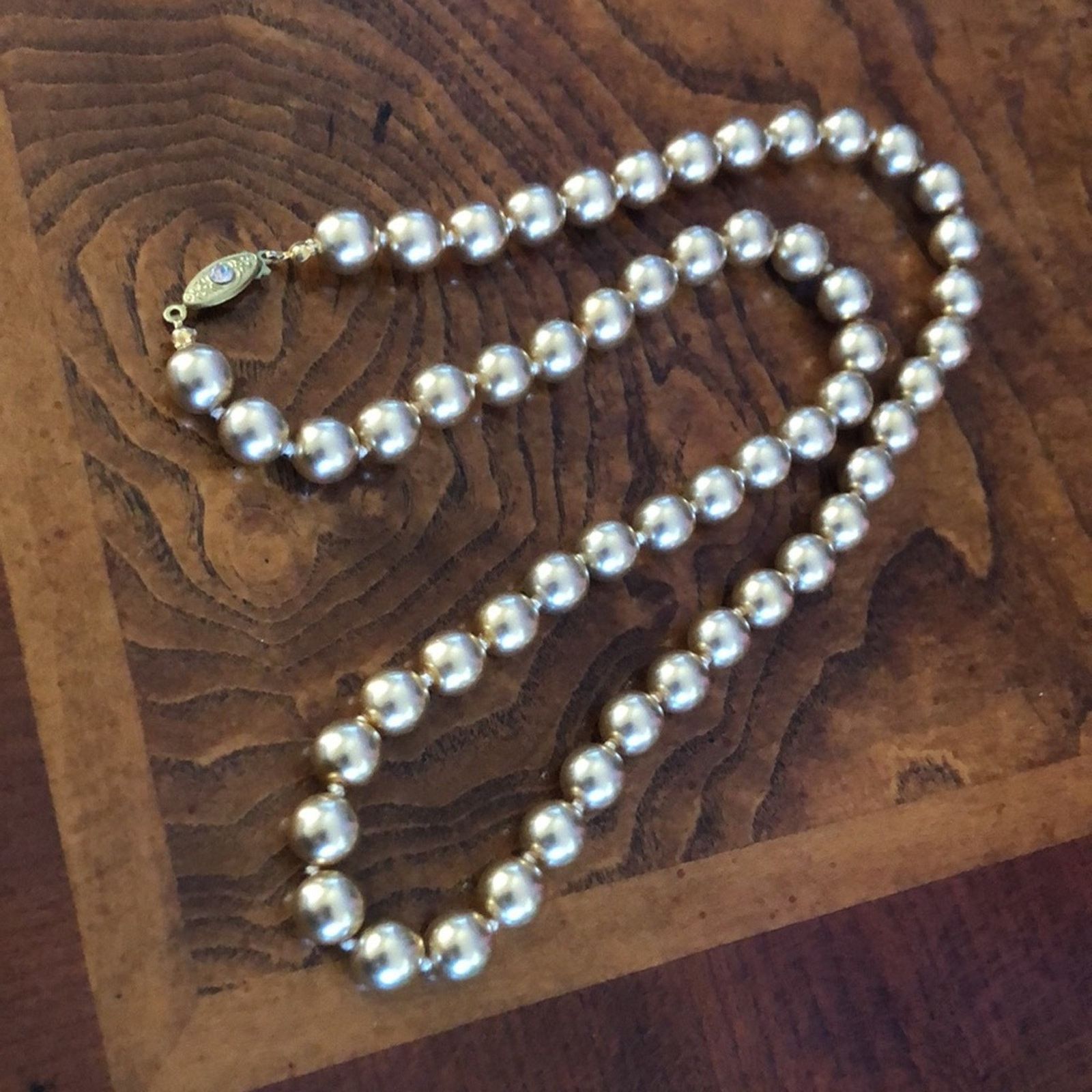 Vintage Vintage knotted gold glass pearl bead necklace Size ONE SIZE - 8 Thumbnail