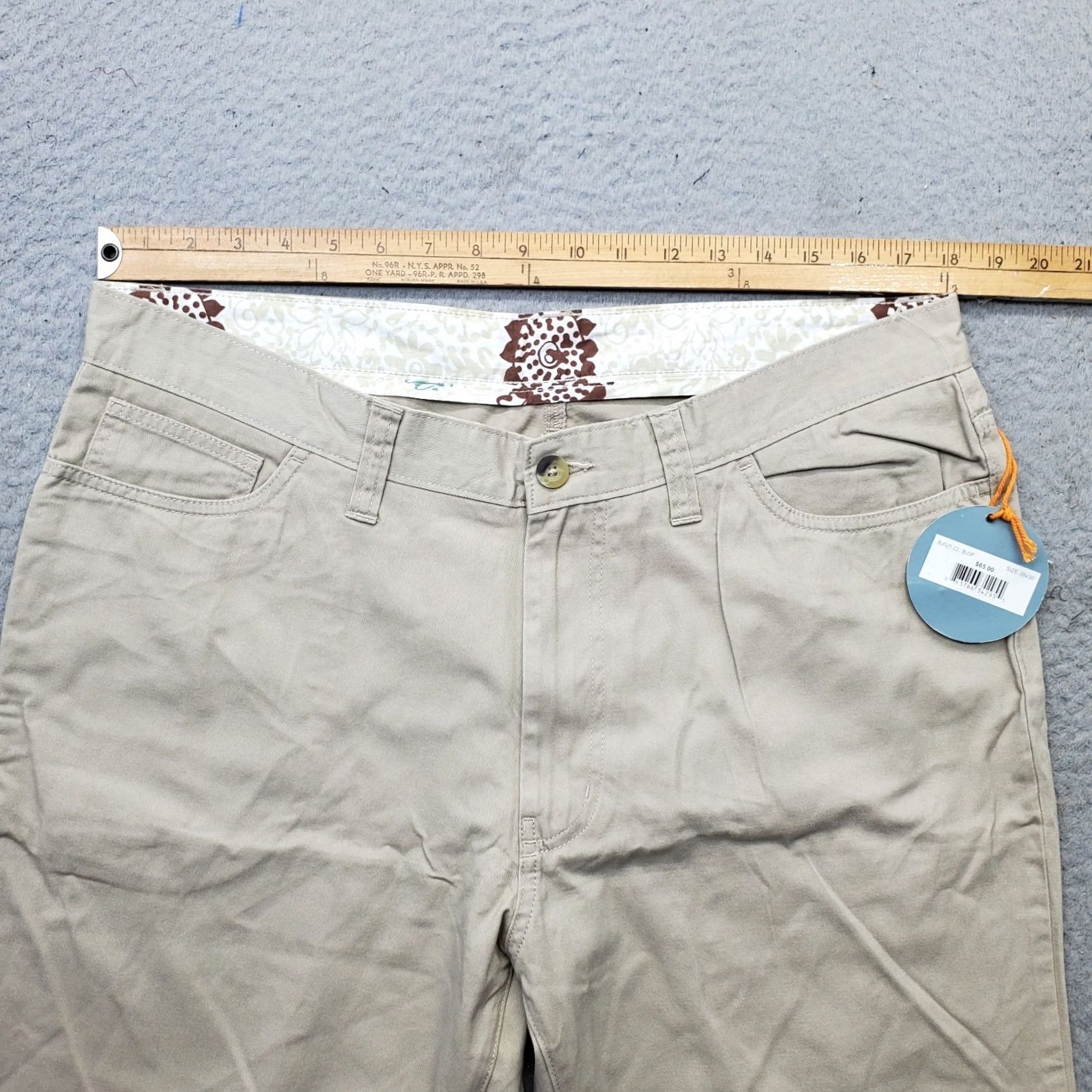 Berle Berle Chino Pants Mens 38x30 Brown 5-Pocket Straight Leg Outdoor Belt Loop Casual Pants Size US 38 / EU 54 - 5 Thumbnail