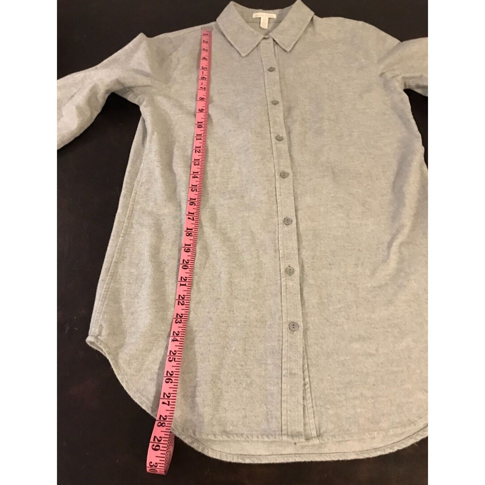 Eileen Fisher Eileen Fisher Organic Cotton Gray Flannel Button Blouse Size XXS / US 00 / IT 34 - 7 Thumbnail