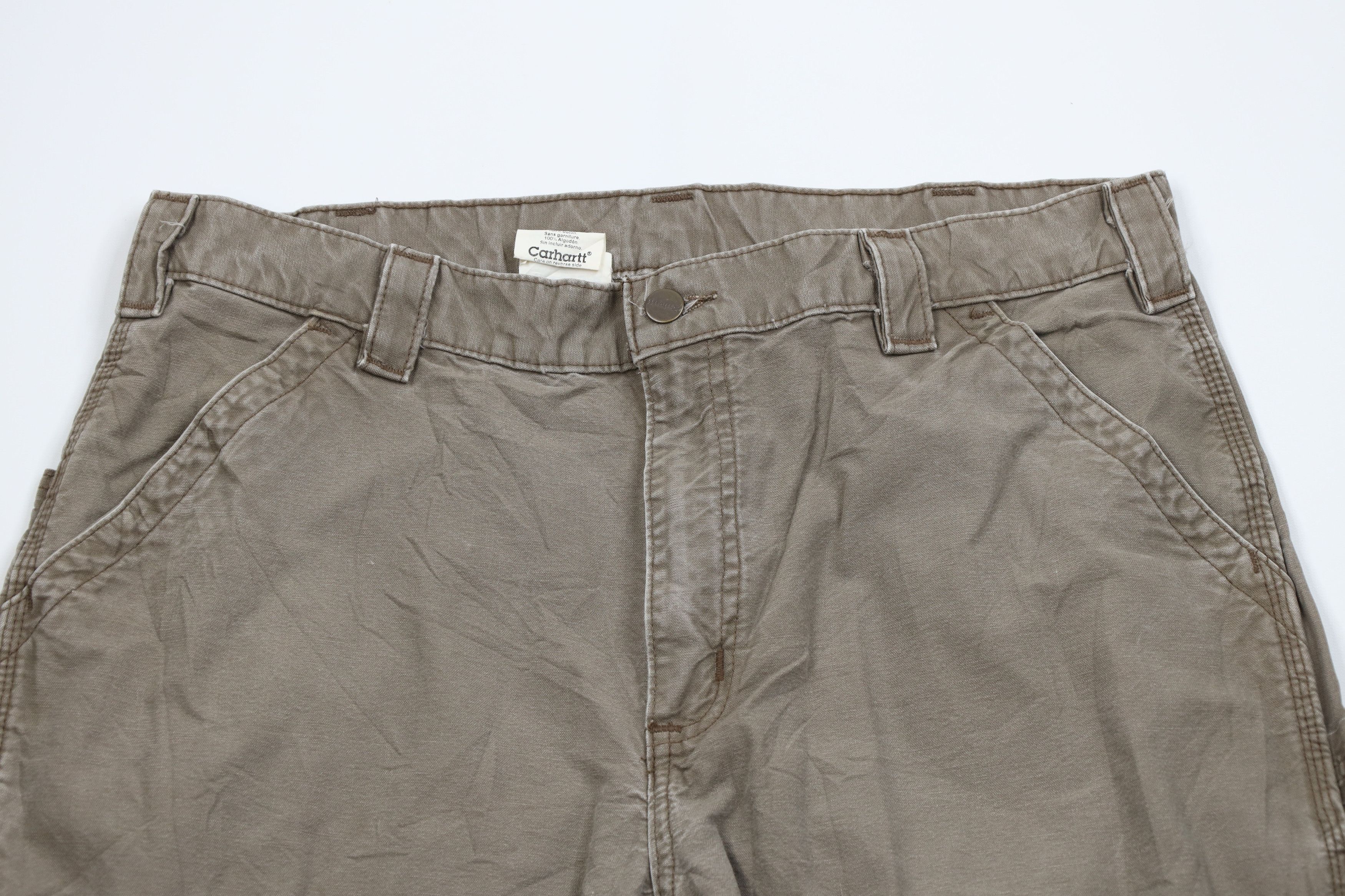 Carhartt Vintage Carhartt Wide Leg Dungaree Pants Light Brown Cotton Size US 36 / EU 52 - 2 Thumbnail