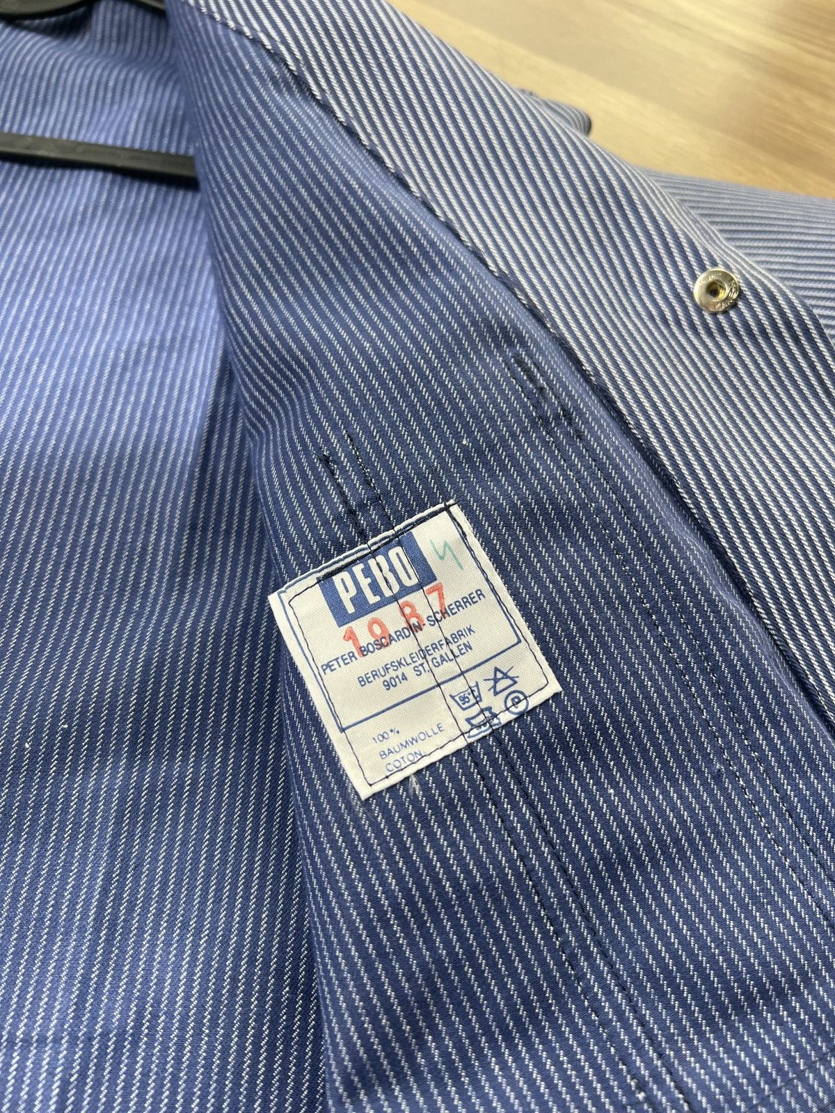 Other Vintage PEBO Swiss Workwear 80s Chore Jacket Blue sz 46 S-M Size US S / EU 44-46 / 1 - 10 Thumbnail