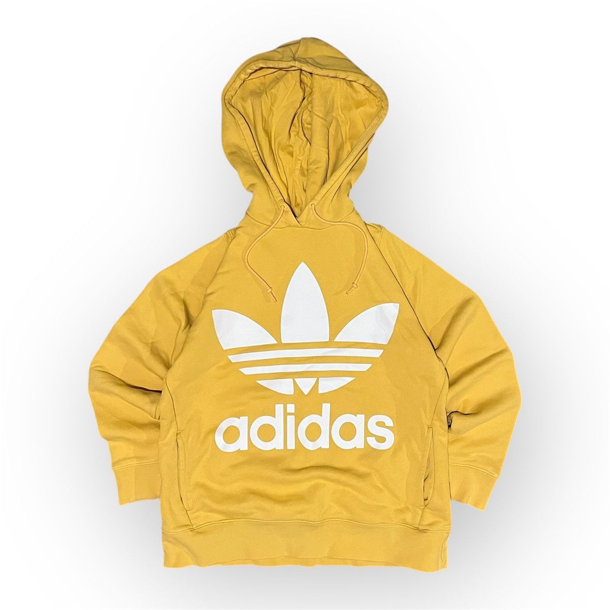 Adidas Adidas Originals Vintage yellow Hoodie y2k style central log Size US M / EU 48-50 / 2 - 1 Thumbnail