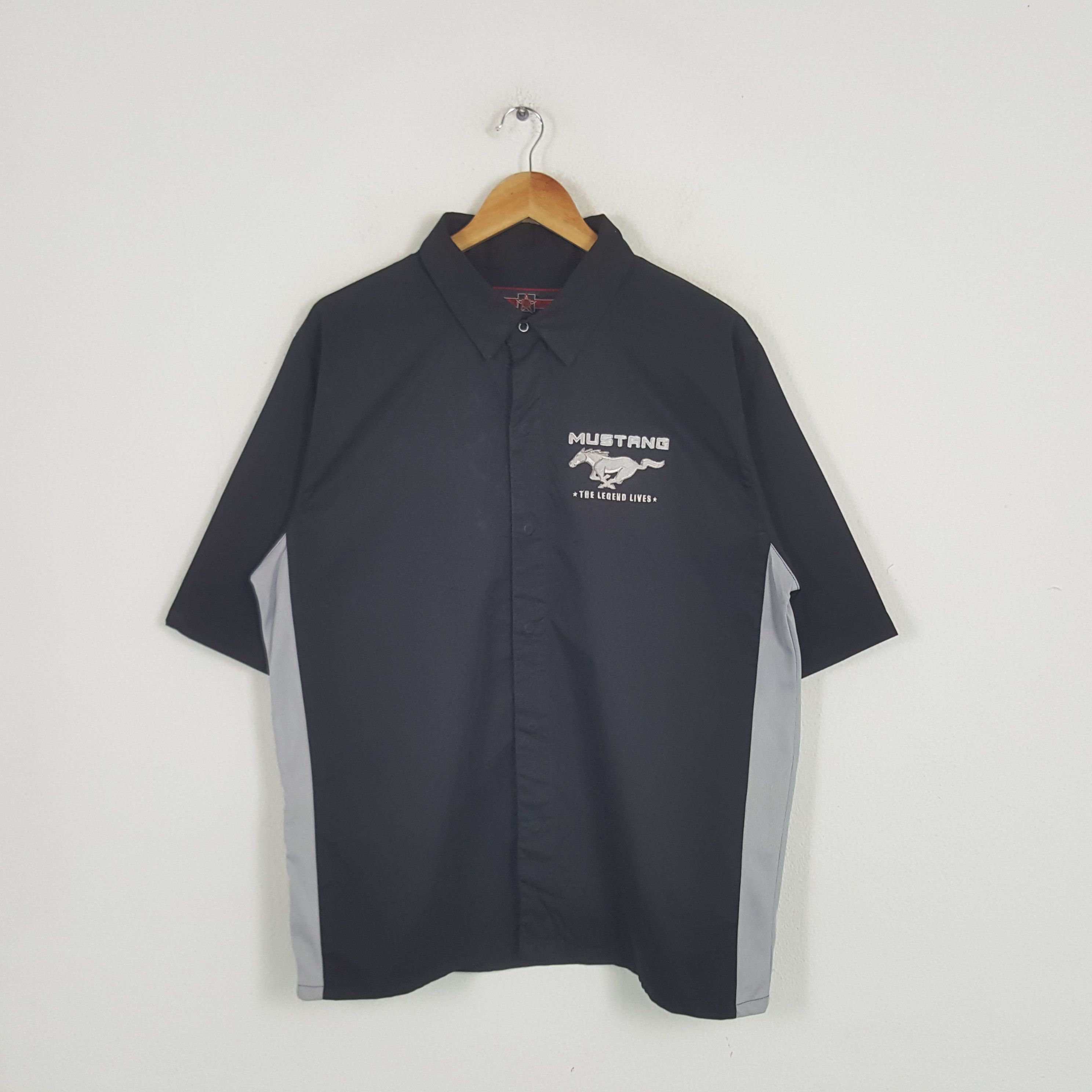 Ford × Mustang × Vintage Vintage Mustang Racing Supercar Shirt Button Up Size US XL / EU 56 / 4 - 3 Thumbnail