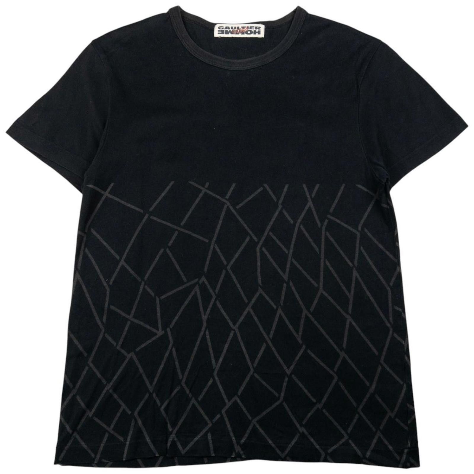 トップス Rare JEAN PAUL GAULTIER HOMME objet Rare Vtg Jean Paul Gaultier Homme Object Black Red Logo Tee
