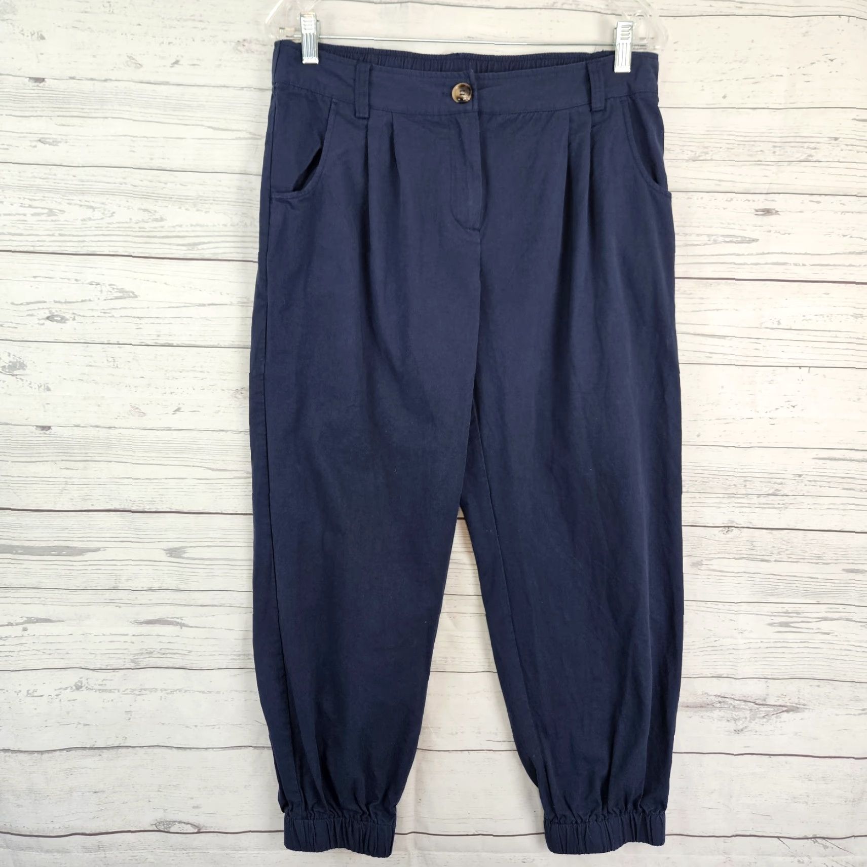 Vintage Halara Jogger Pants Women L Solid Blue Cotton Mid Rise Size L Size 36" / US 14 / IT 50 - 2 Thumbnail