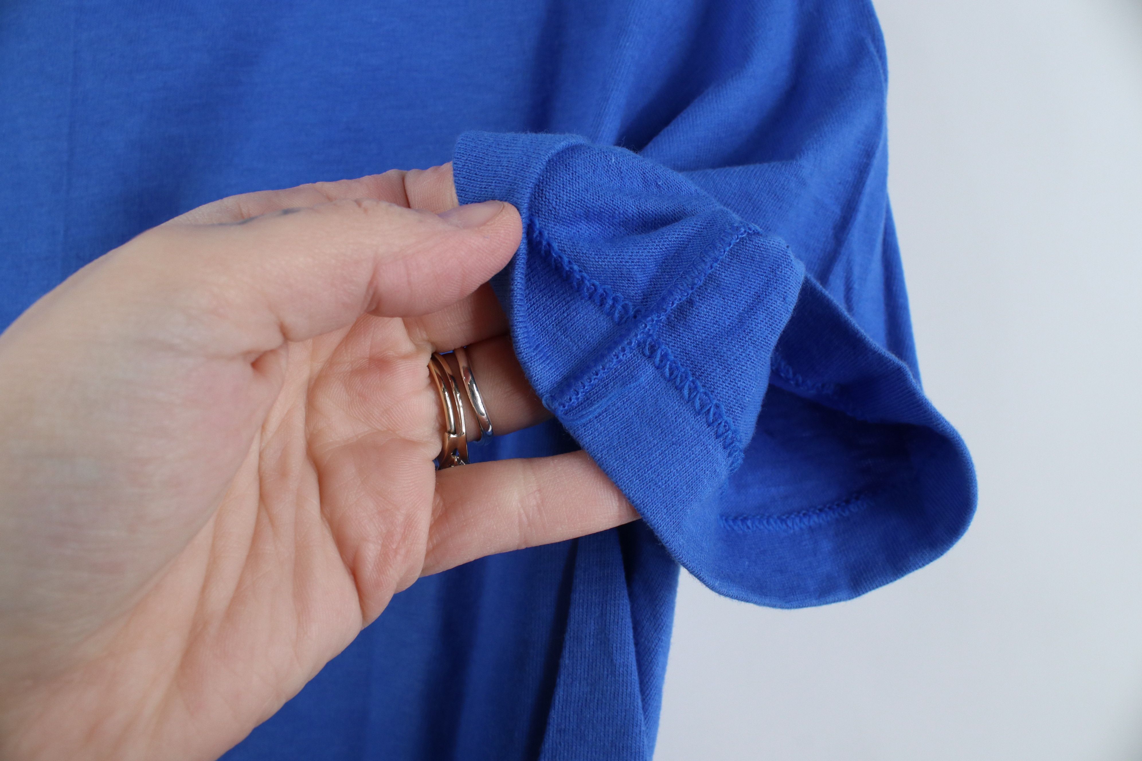 Hanes × Vintage Vintage 80s 90s Hanes Beefy Blank Cotton T-Shirt Blue USA Size US S / EU 44-46 / 1 - 10 Thumbnail