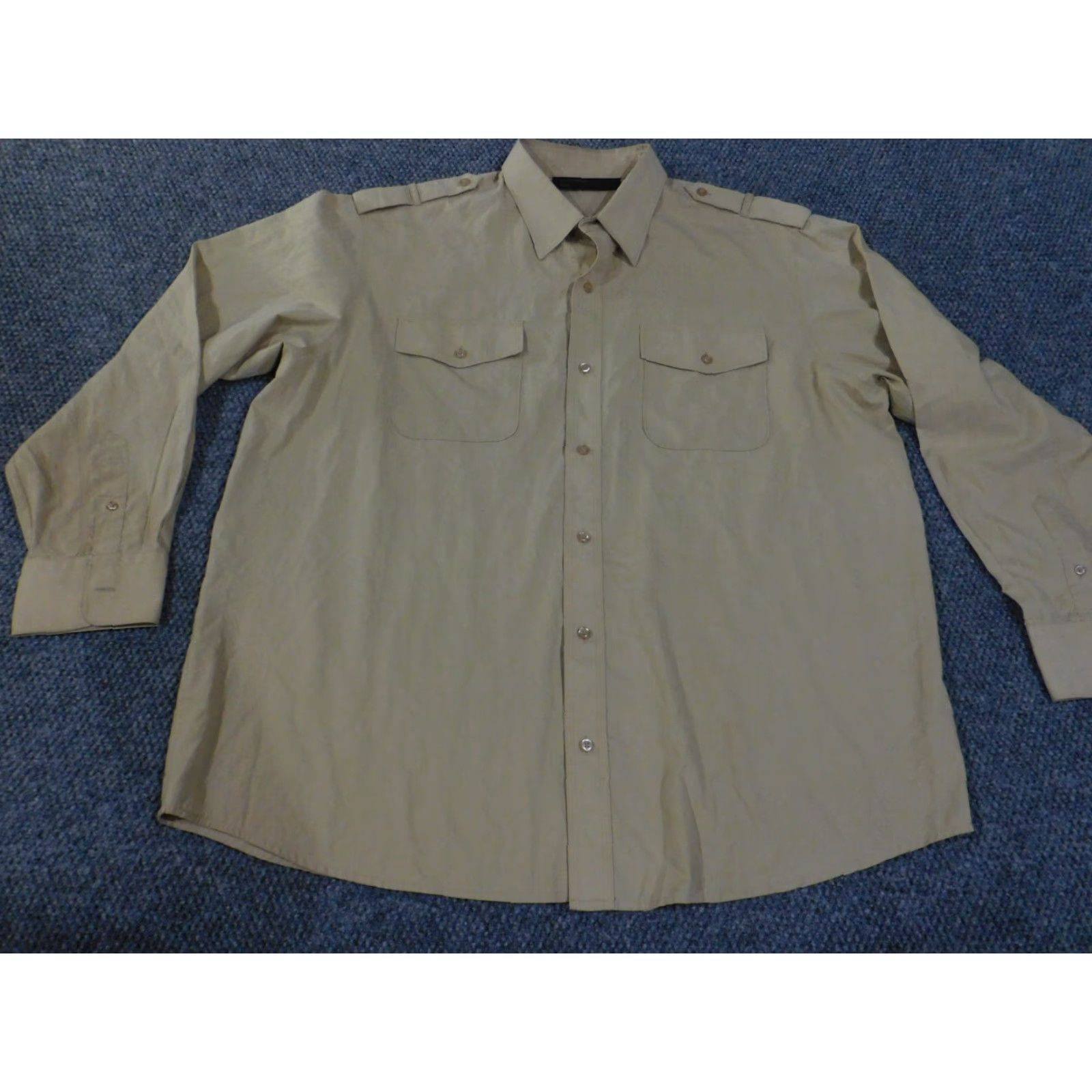 Rocawear Rocawear Shirt 4XL Mens Beige Knit Button-Up Pocket Collared Long Sleeve Retro Vintage Classic 90s Hip-Hop Size US XXL / EU 58 / 5 - 6 Thumbnail