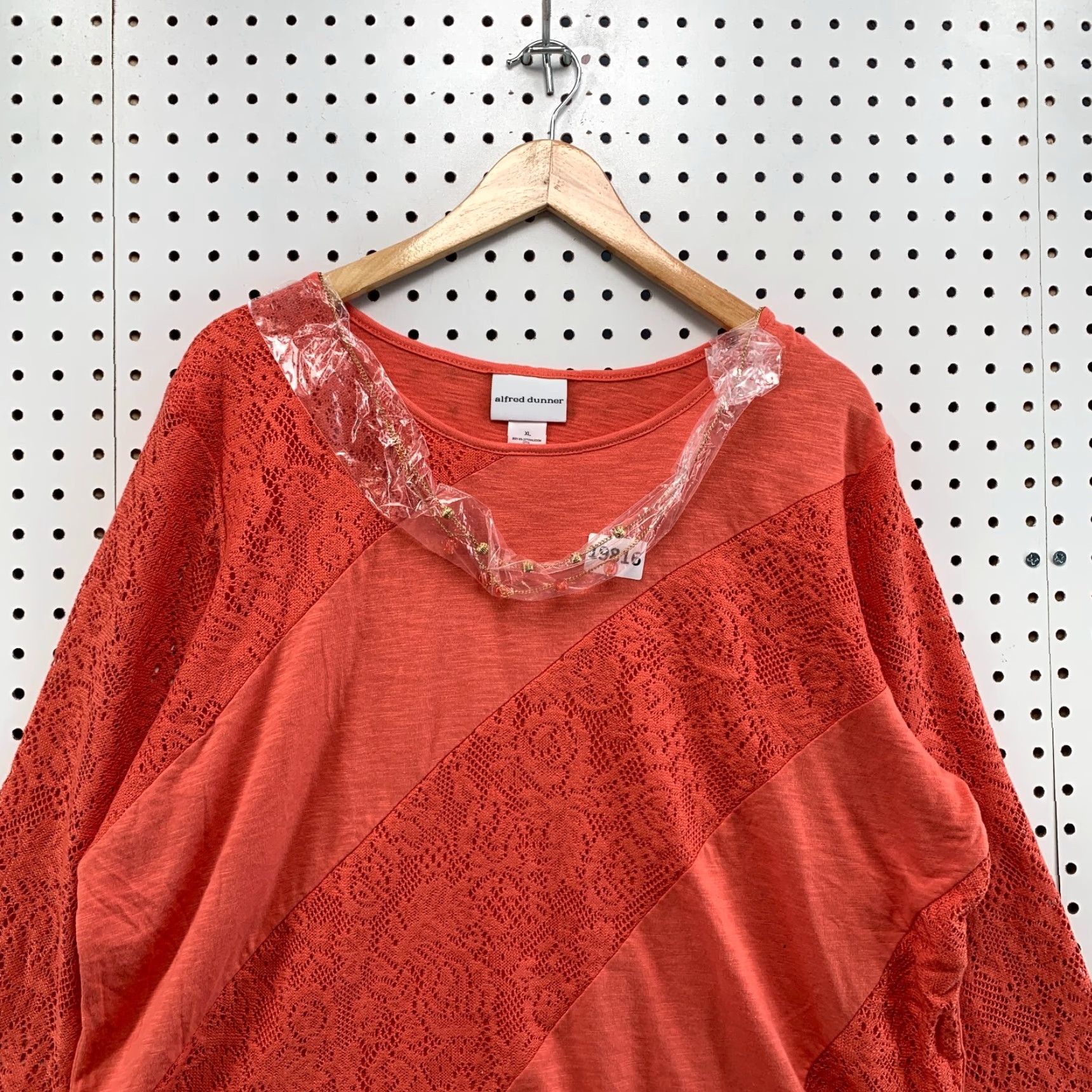 Vintage VINTAGE Alfred Dunner Shirt Womens XL Pink 3/4 Sleeve Lace NWT 24.5x27 Size XL / US 12-14 / IT 48-50 - 6 Thumbnail