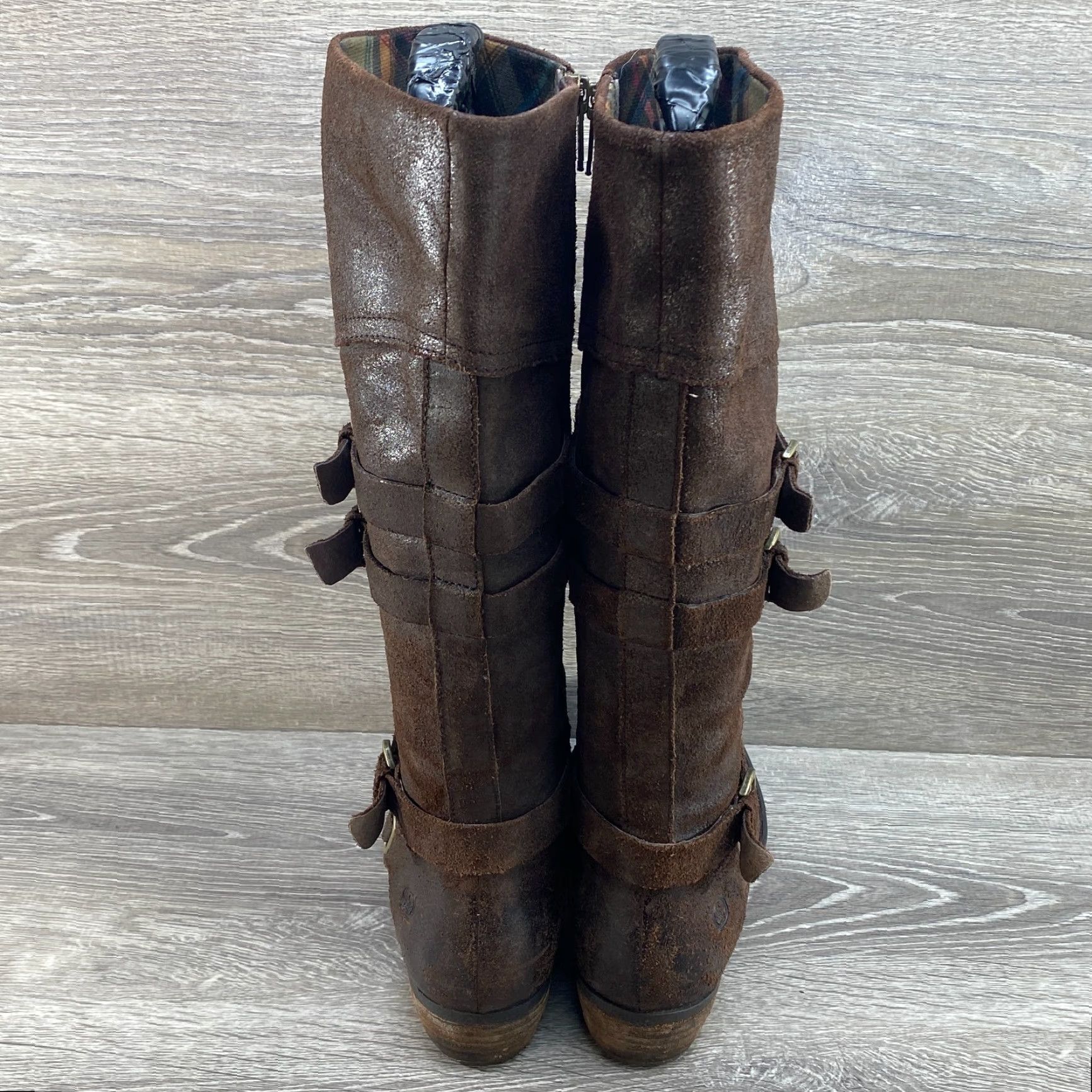 Born VINTAGE Born Women's Odom Brown Leather Tall Knee High Buckle Zip Riding Boots Size 7 M Size US 7 / IT 37 - 6 Thumbnail