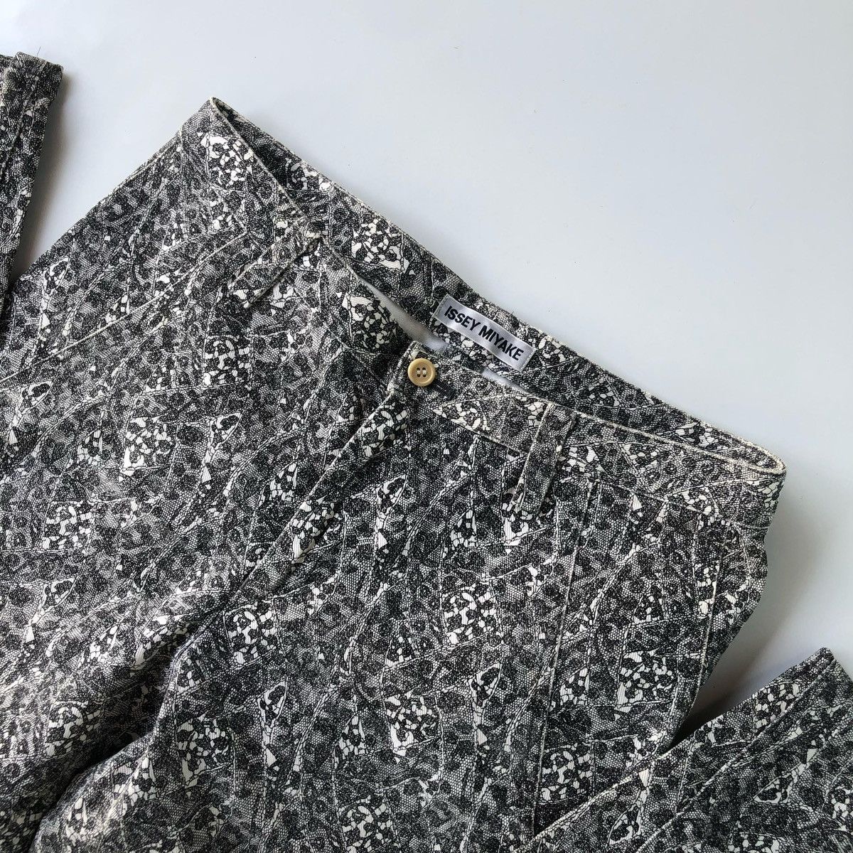 Issey Miyake Vintage 90s Issey Miyake Pattern Bootcut Flare Pants Size US 30 / EU 46 - 2 Thumbnail