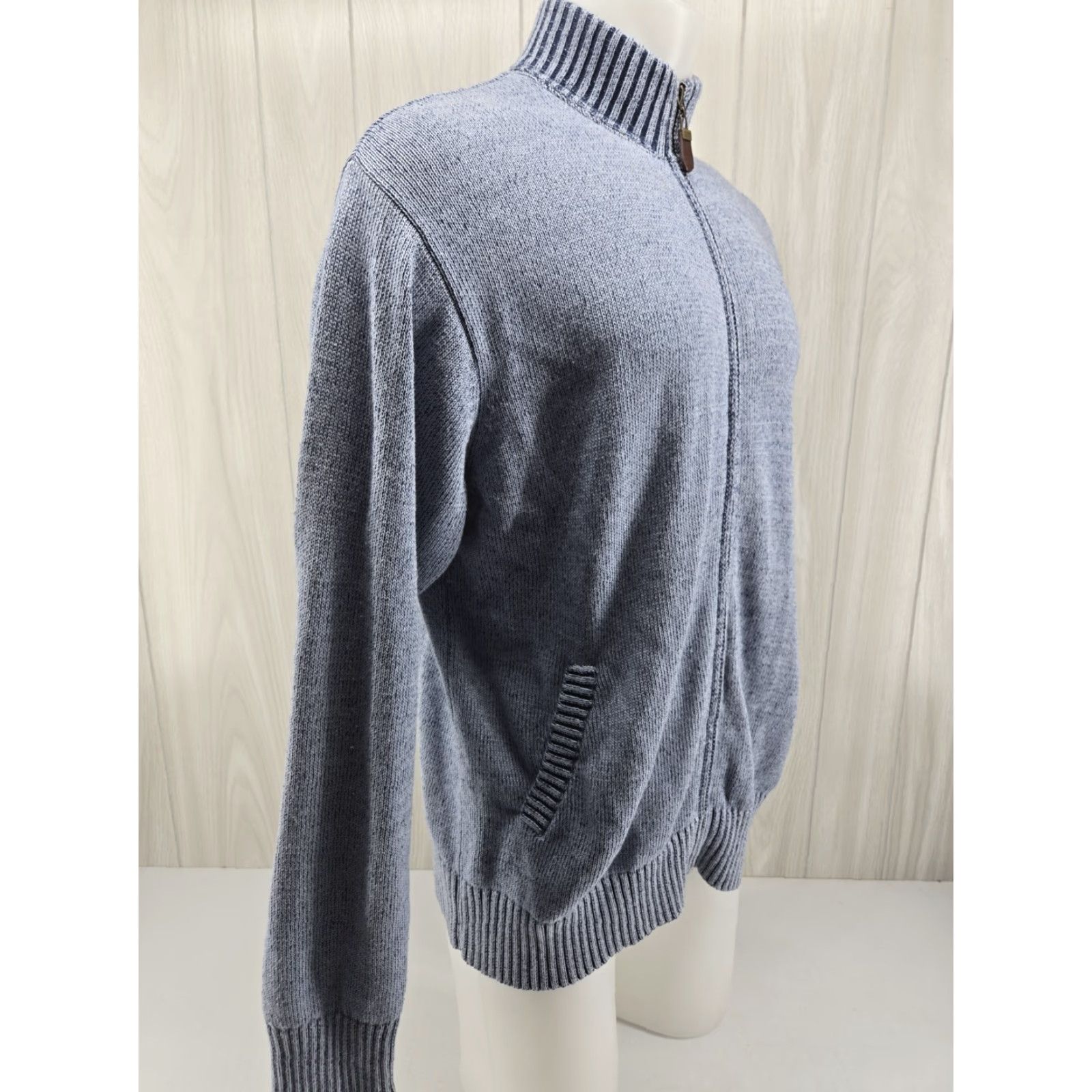 Orvis VINTAGE Orvis Fisherman Sweater Mens Large Knit Full Zip Blue Size US L / EU 52-54 / 3 - 6 Thumbnail