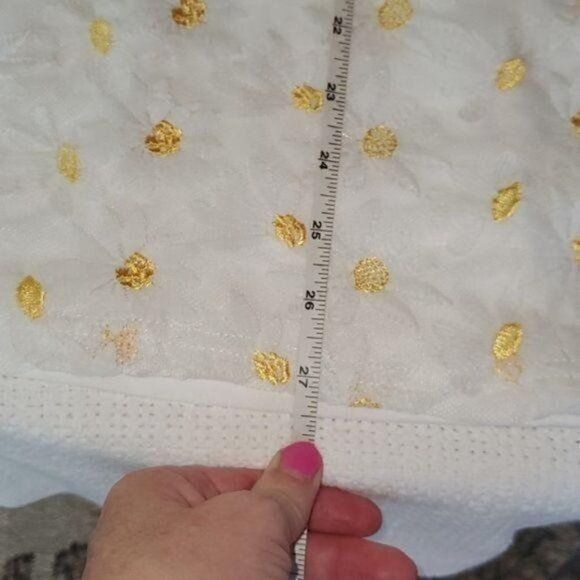 Designer &Merci Sz. M Embroidered White Daisies Lace Lined Baby Doll Size M / US 6-8 / IT 42-44 - 9 Thumbnail