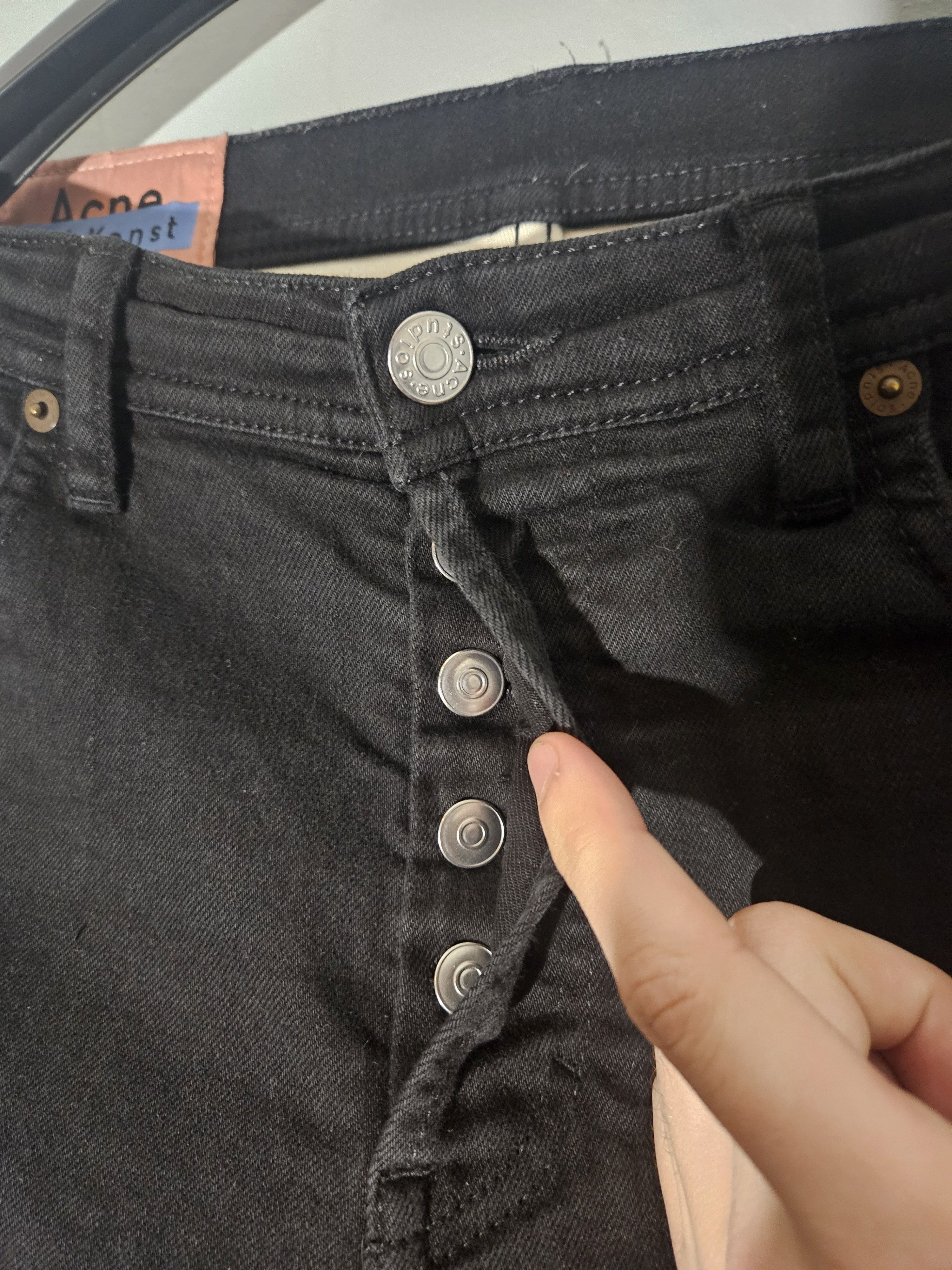 Acne Studios Blå Konst River Stay Black Bach Patch Denim Jeans Size US 32 / EU 48 - 4 Thumbnail