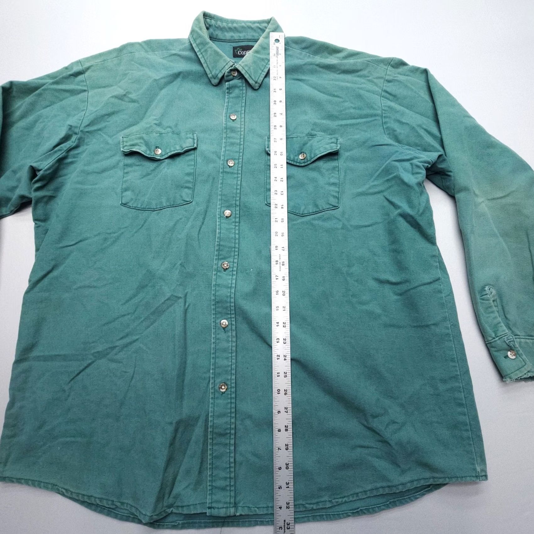 CLOT VINTAGE Codet Heavy Cotton Chamois Cloth Shirt Mens 3XL Green Work Field Bush Size US XXL / EU 58 / 5 - 6 Thumbnail