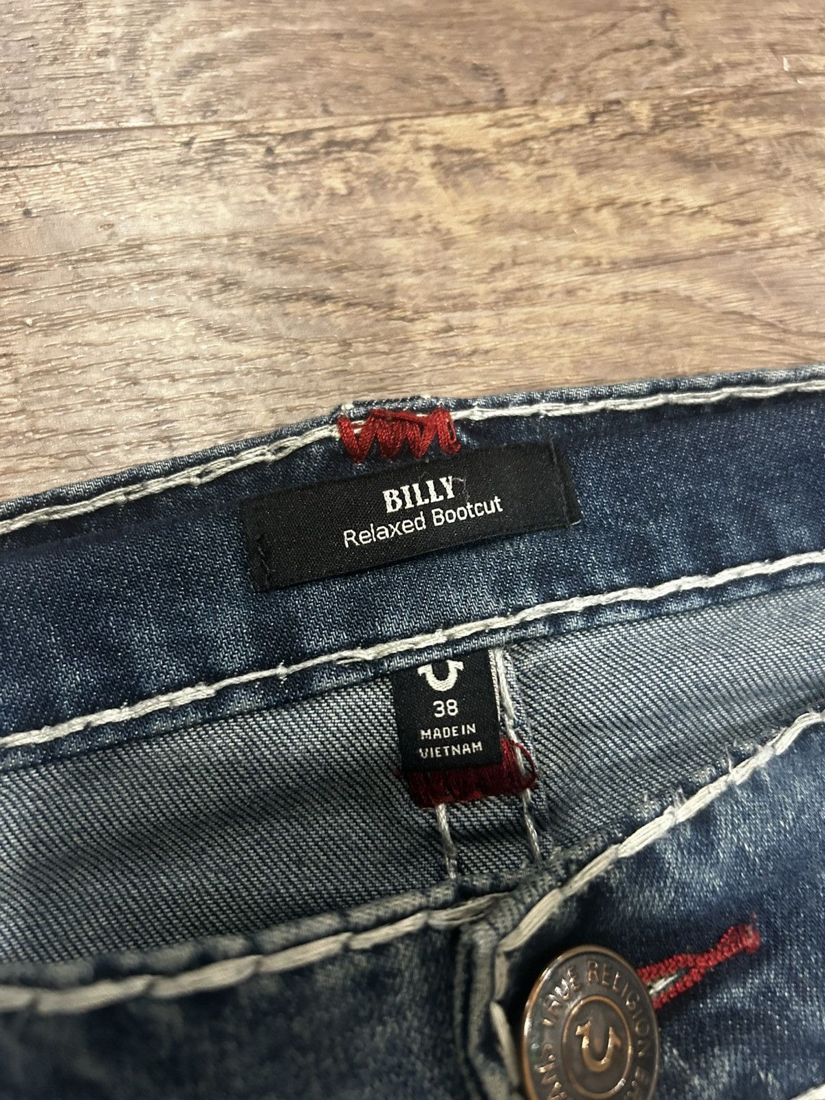 True Religion ☑️ Billy Super T Bootcut Blue Jeans ☑️ Size US 38 / EU 54 - 12 Thumbnail