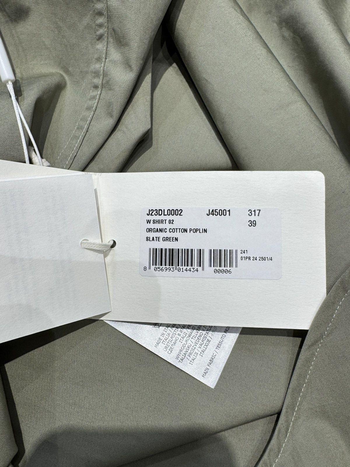 Jil Sander Size 39 Green Asymmetric Pocket Cotton Shirt - NWT Size US S / EU 44-46 / 1 - 4 Thumbnail
