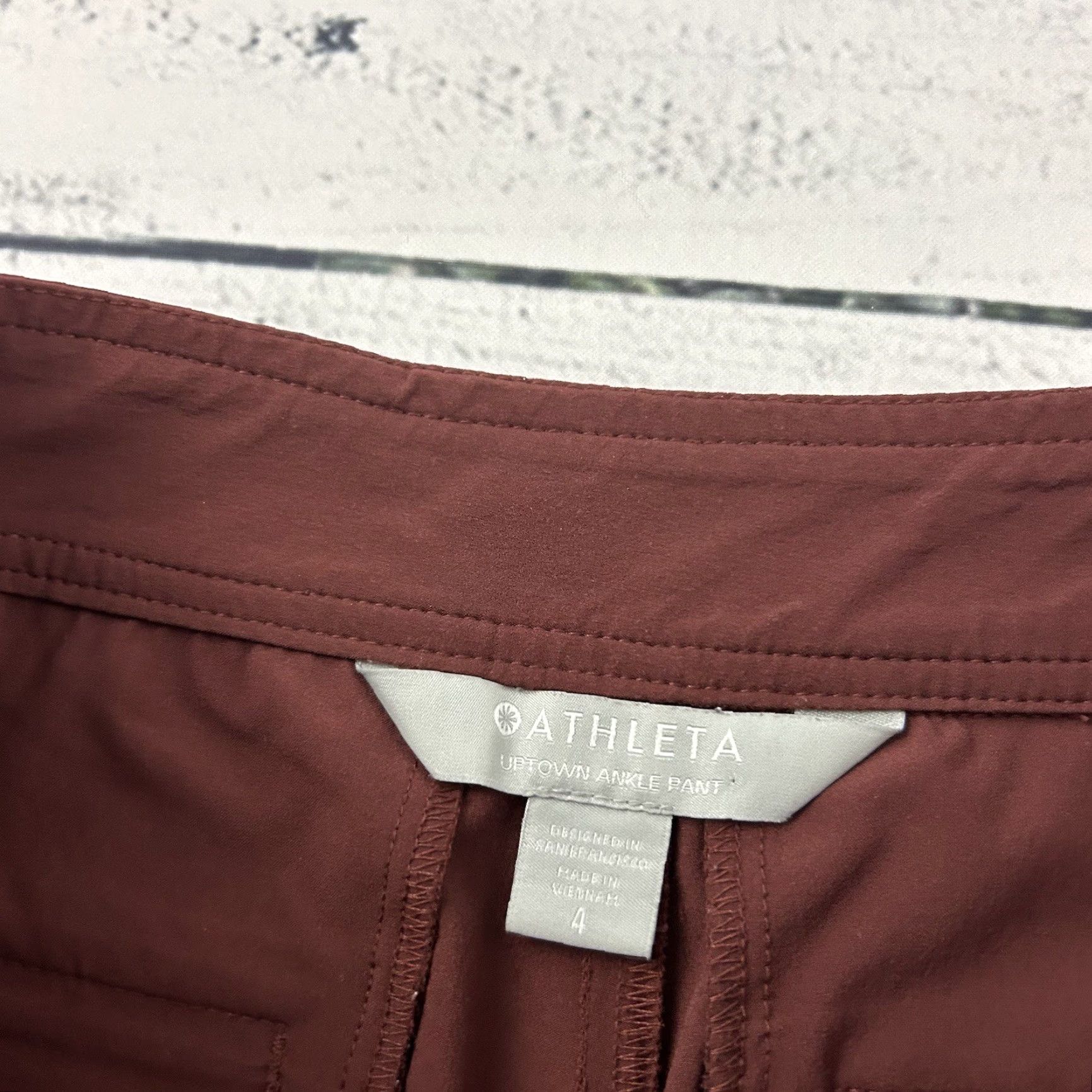 Athleta Athleta Pants Casual Women's Size 4 Ankle Red/Maroon Zip Pocket 4 Womens Shoes? Size 27" / US 4 / IT 40 - 2 Thumbnail
