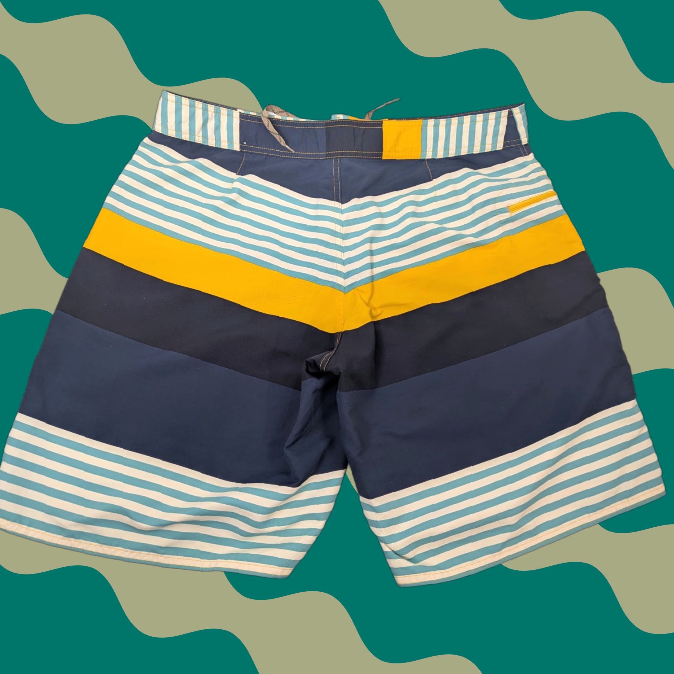 Patagonia Patagonia Shorts Men's 38 Striped Wavefarer Board Swim Trunks Beach Boardshorts Size US 38 / EU 54 - 1 Thumbnail