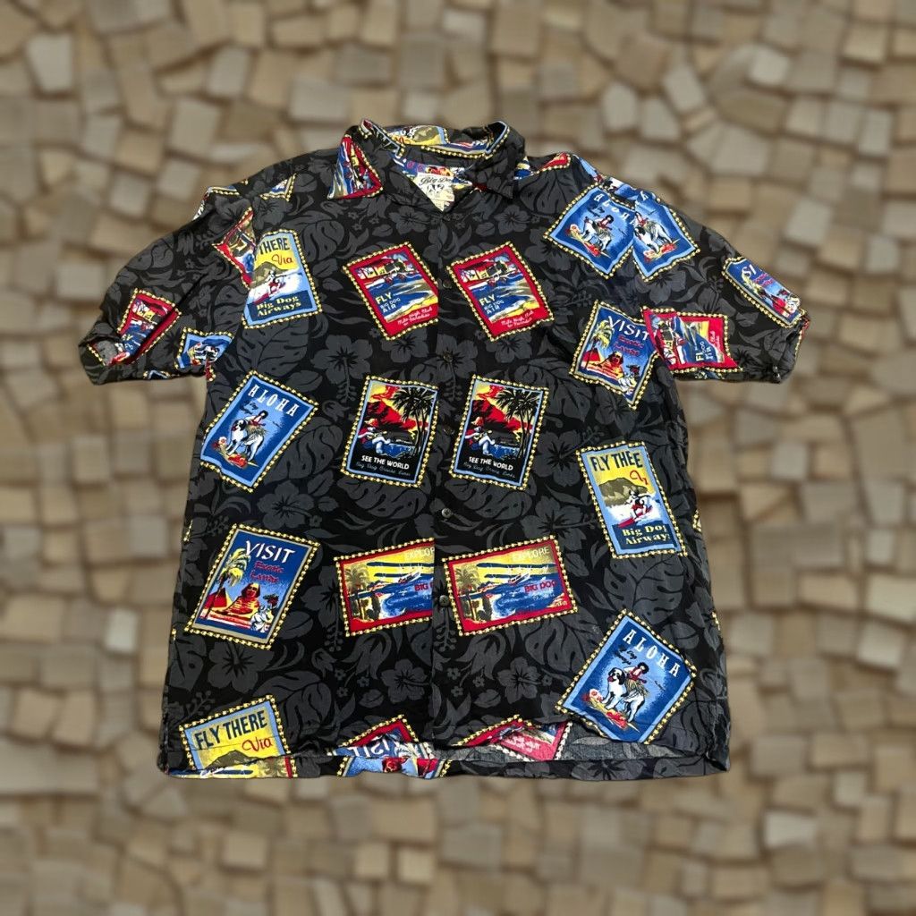 Big Dogs Big Dogs Shirt Men M Black Hawaiian Button-Up Short Sleeve Size US M / EU 48-50 / 2 - 1 Thumbnail