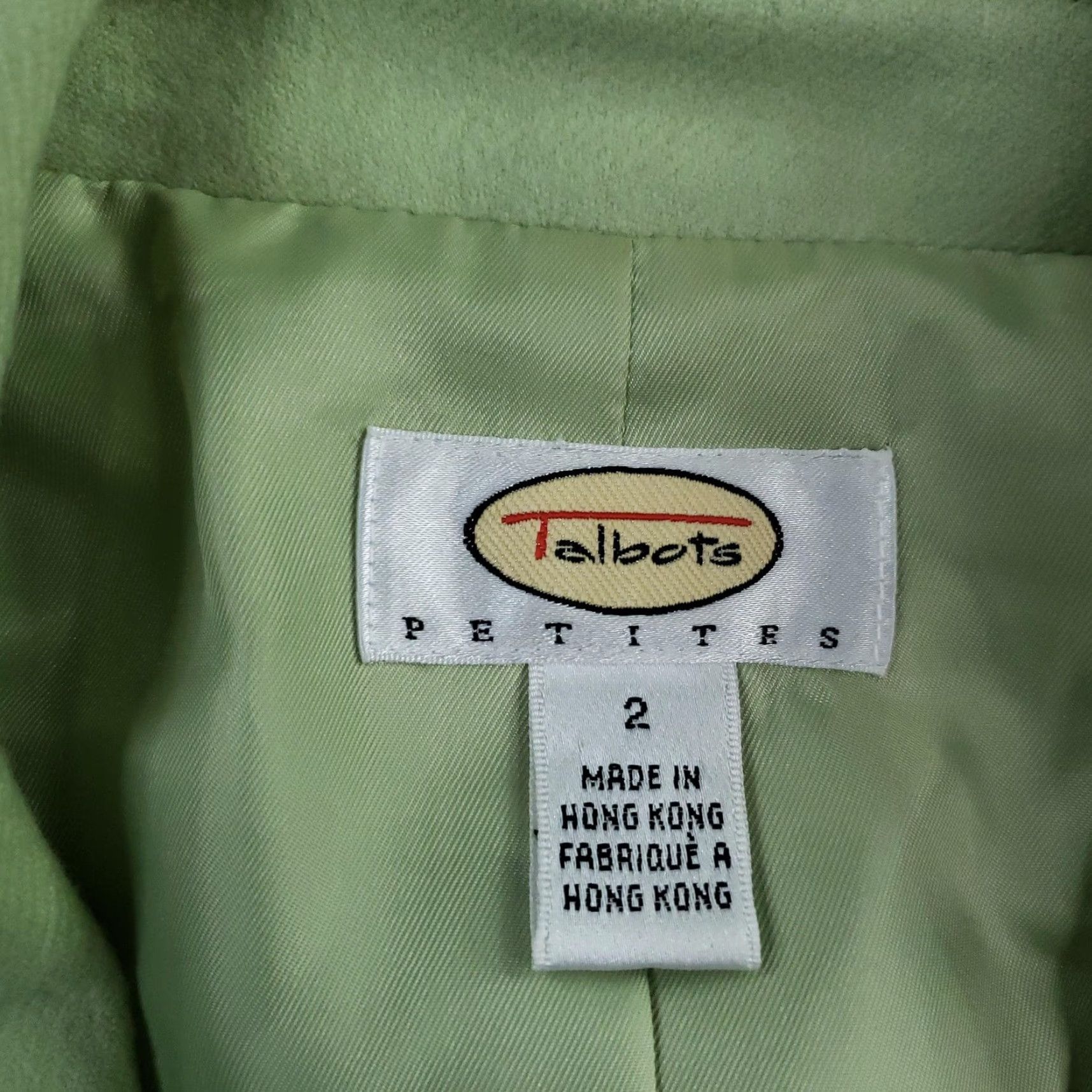 Talbots VINTAGE Talbots Blazer Womens Petites Size 2 Green Wool Cashmere Lined Button Short Sleeve Collared Slim Women Business Blazer Size XS / US 0-2 / IT 36-38 - 5 Thumbnail