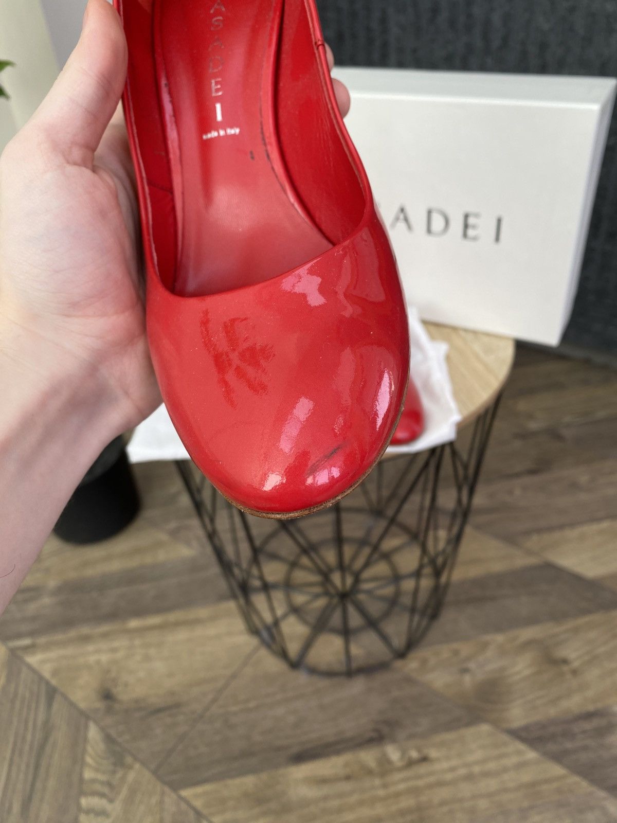 Casadei Casadei Red Patent Leather Pumps Heel Designer High Heels Size US 9 / IT 39 - 7 Thumbnail
