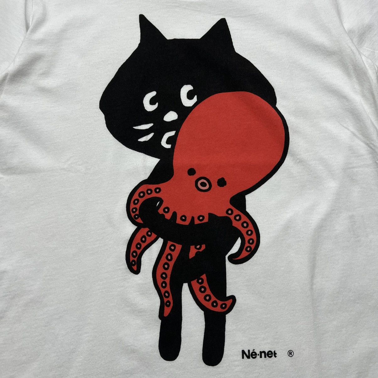 Issey Miyake × Japanese Brand × Ne-Net Nenet - Octopus Cat Print - Tshirt Size XS / US 0-2 / IT 36-38 - 3 Thumbnail