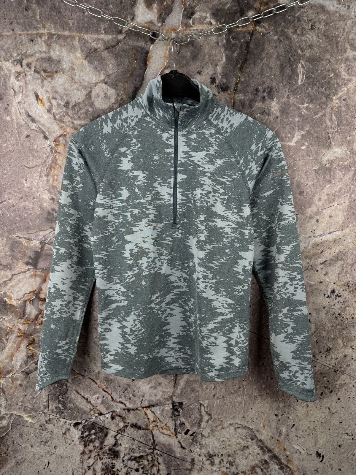 Nike Nike Training Half Zip Pullover Gray Camo Athletic Sweatshir Size M / US 6-8 / IT 42-44 - 1 Thumbnail
