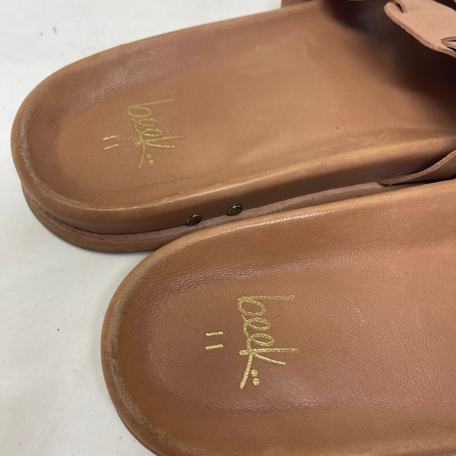 beek beek tan leather Courser Slides in Honey sz 11 Size US 11 / IT 41 - 5 Thumbnail