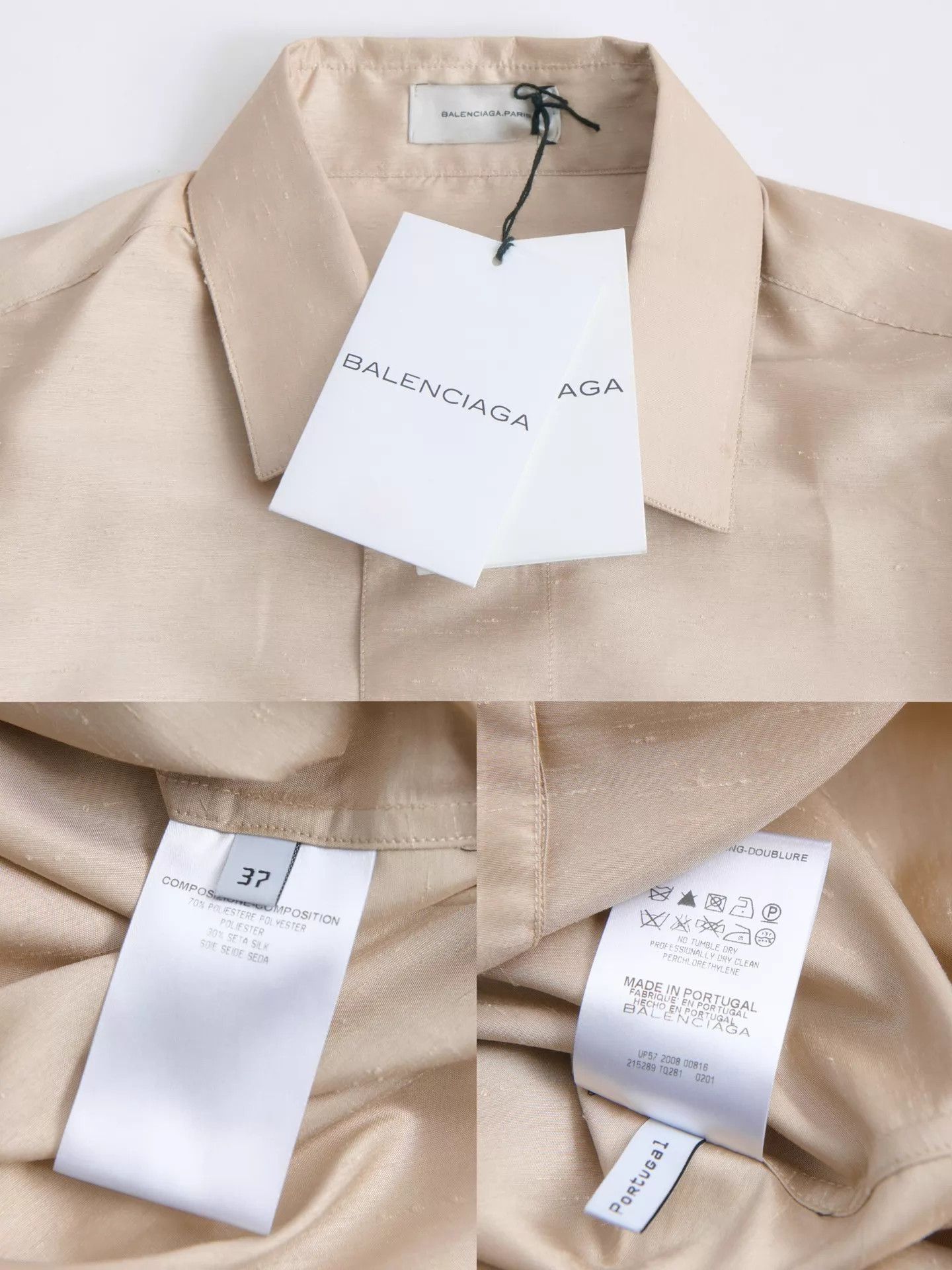 Balenciaga BALENCIAGA Nicolas 08ss Champagne DB Silk-Poly Shirt Size US XS / EU 42 / 0 - 9 Thumbnail