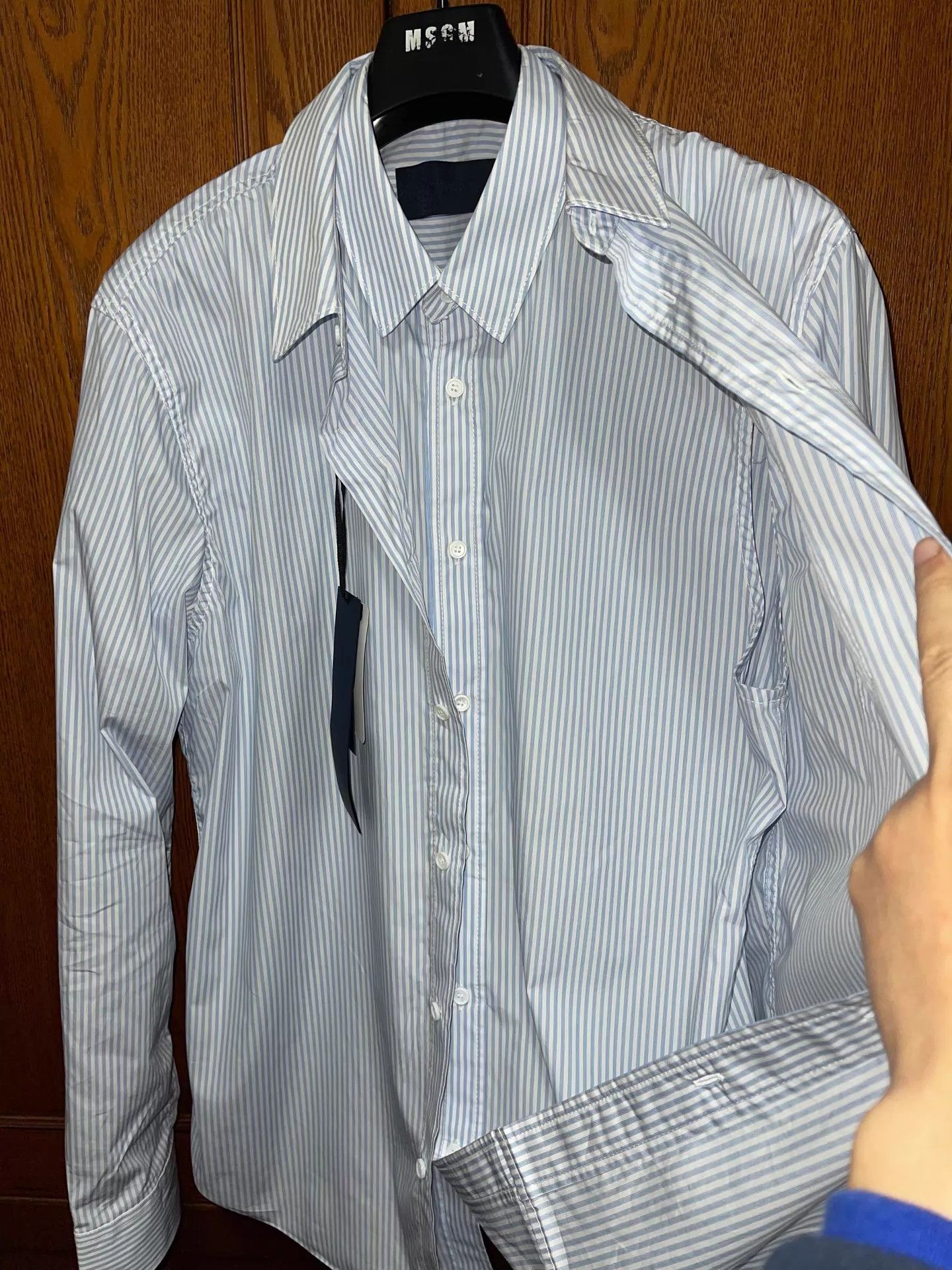 Juun.J Juun.J Two-in-One Striped Oversized Shirt 46 Size US S / EU 44-46 / 1 - 6 Thumbnail