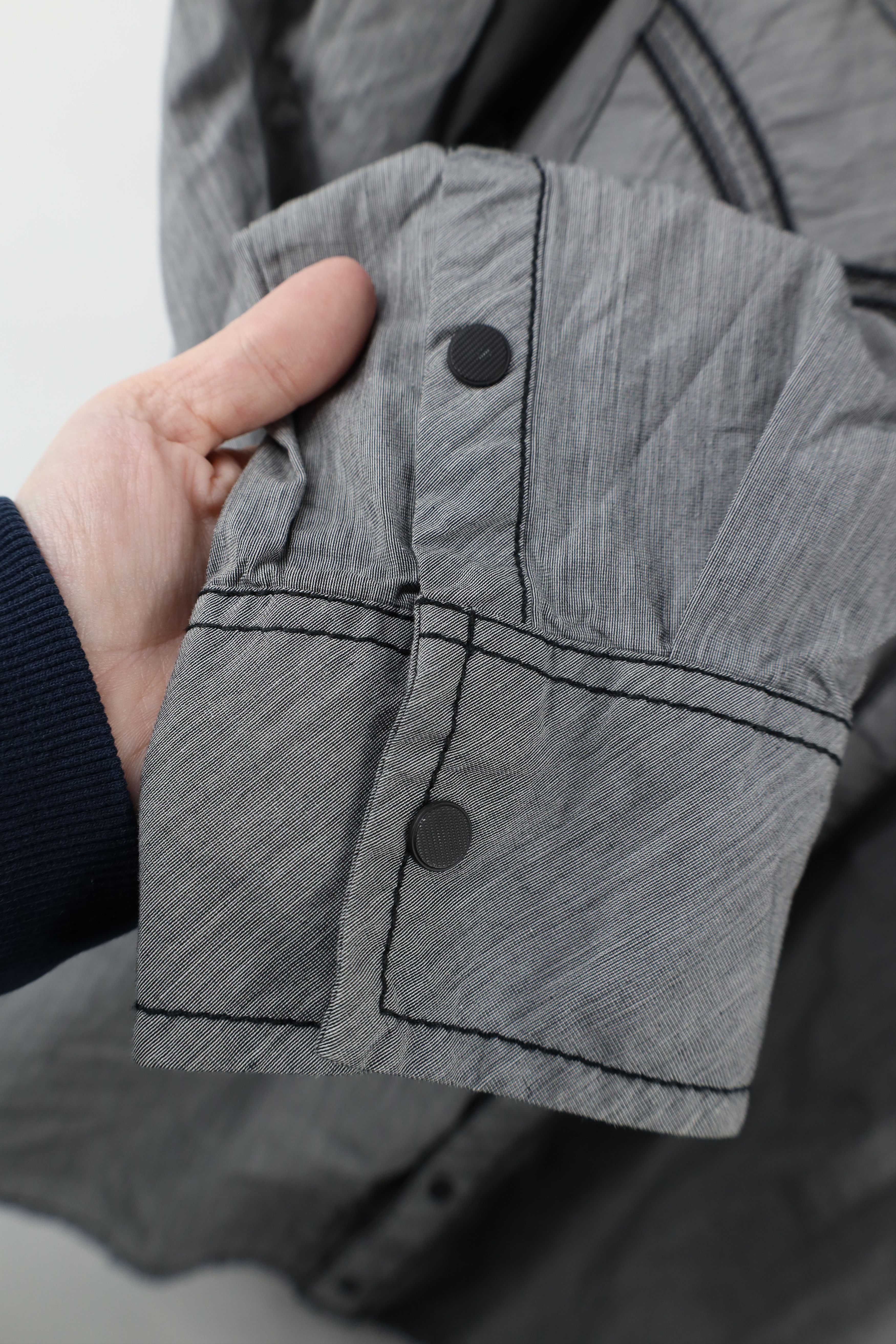 Vintage Buckle Black Faded Chambray Thick Stitch MMA Button Shirt Size US XXL / EU 58 / 5 - 6 Thumbnail