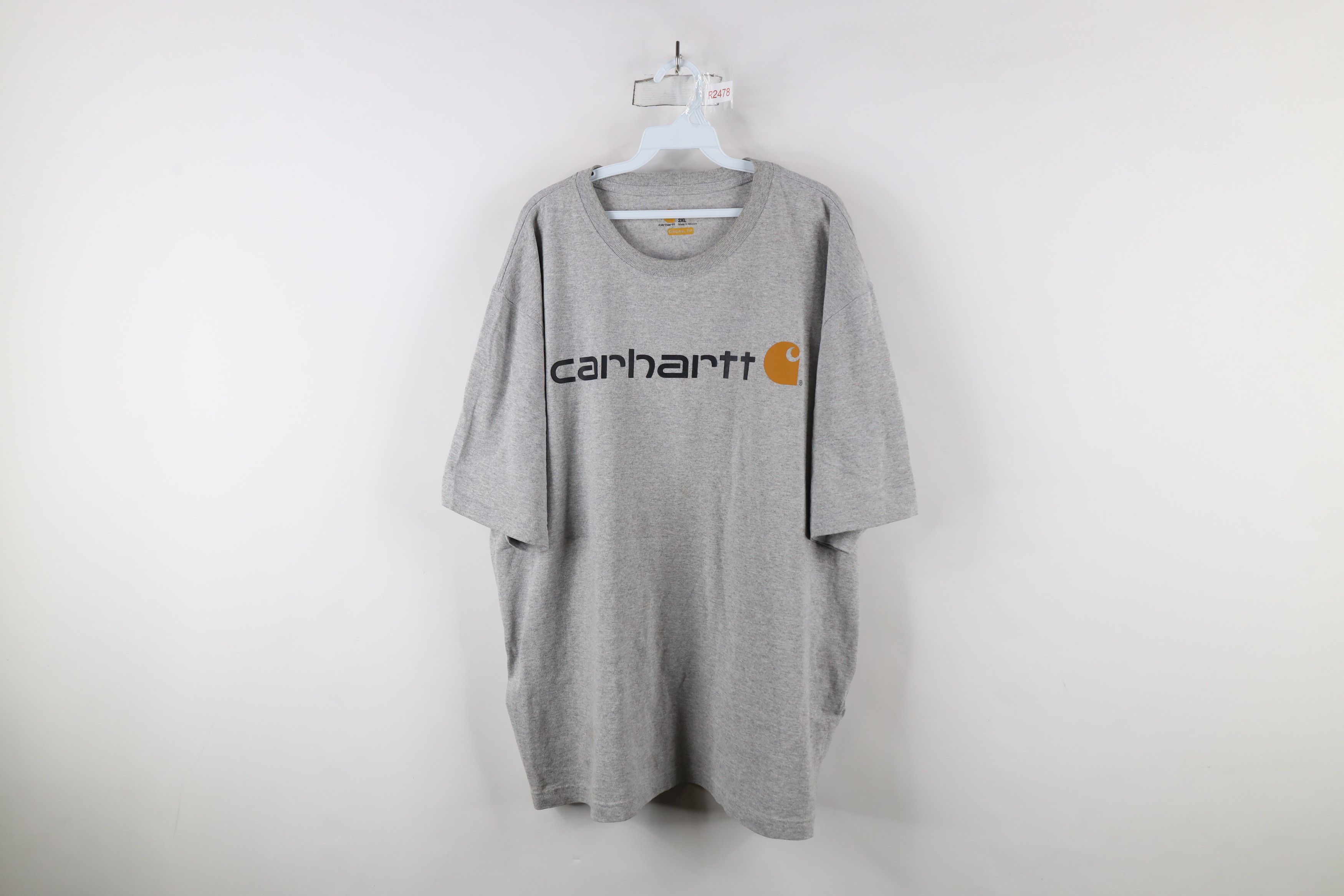 Carhartt × Vintage Vintage Carhartt Big Logo Short Sleeve T-Shirt Heather Gray Size US XXL / EU 58 / 5 - 1 Thumbnail