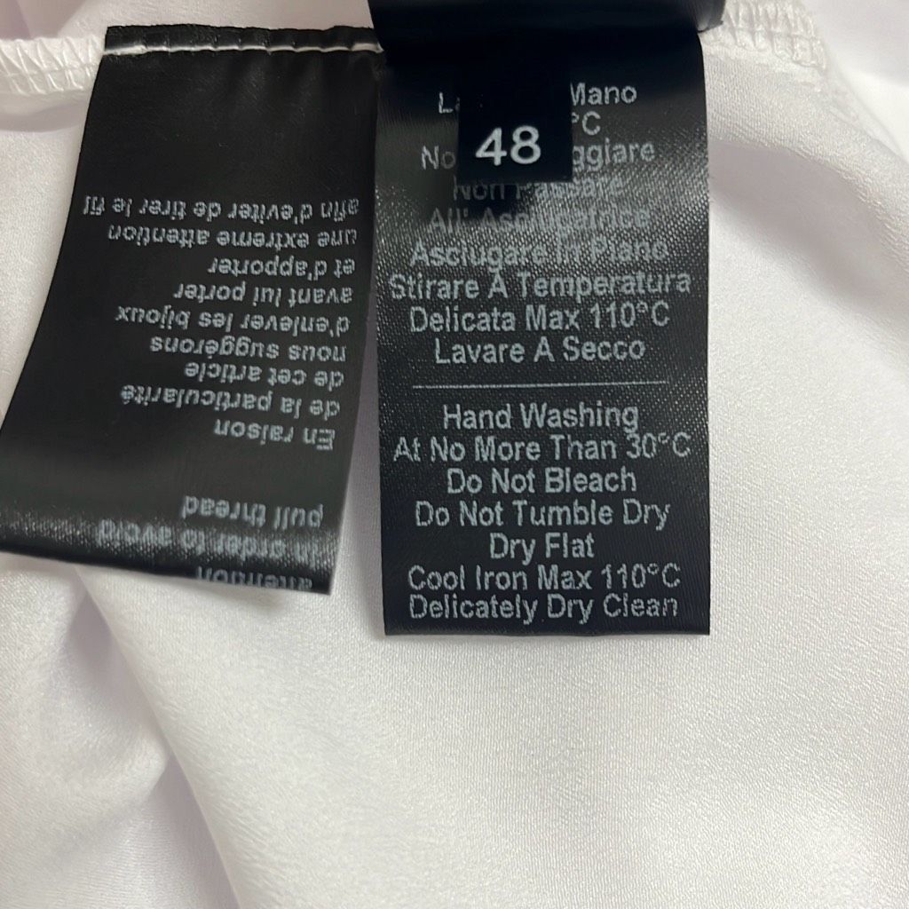Alpha Studio Alpha Studio Womens M/L Button Front Blouse White Sheer Long Size L / US 10 / IT 46 - 8 Thumbnail