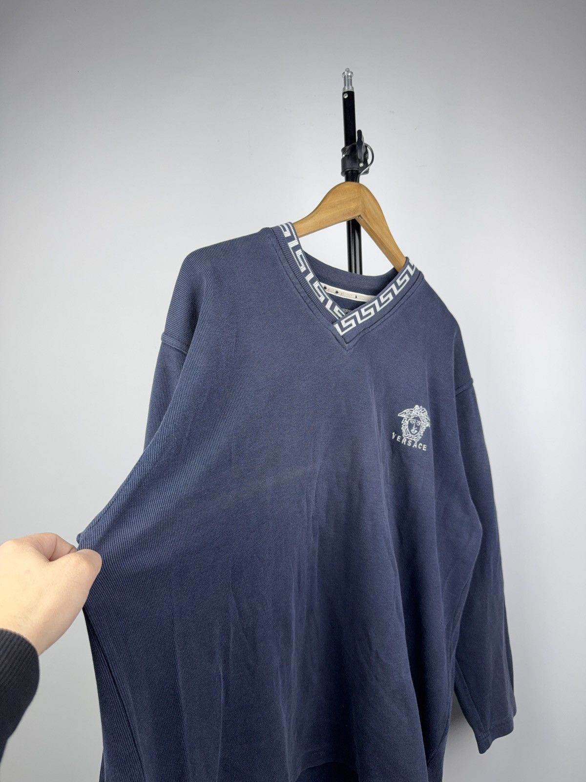 Versace Jeans Couture Vintage 90s Faded Versace Jeans Couture Medusa Knit Sweater Size US L / EU 52-54 / 3 - 5 Thumbnail
