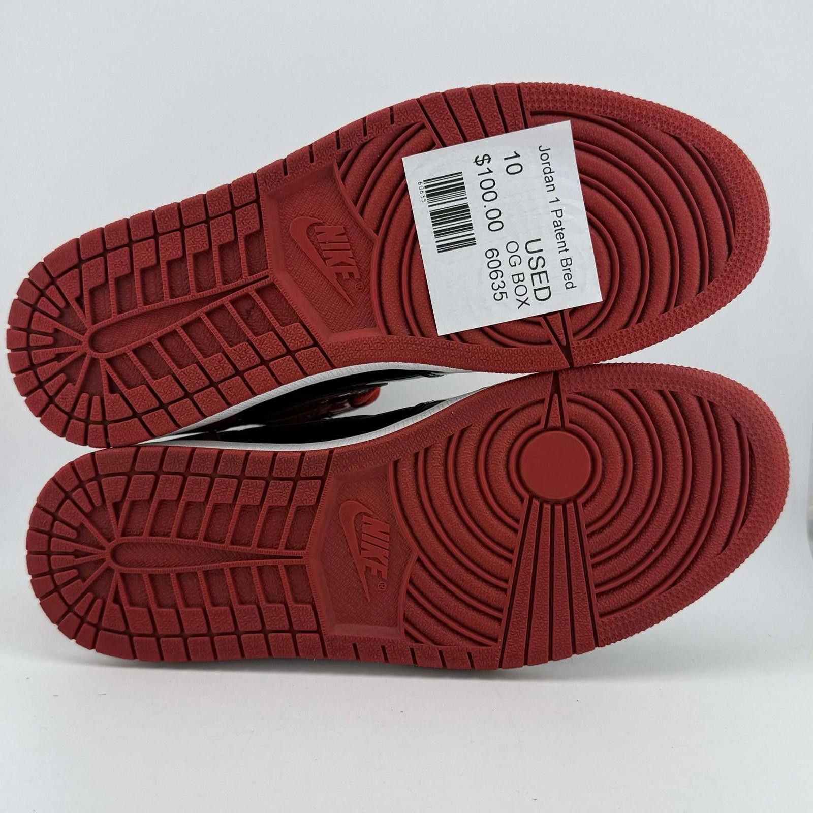 Nike Jordan 1 Patent Bred US 10 Used OG Box Size US 10 / EU 43 - 6 Thumbnail